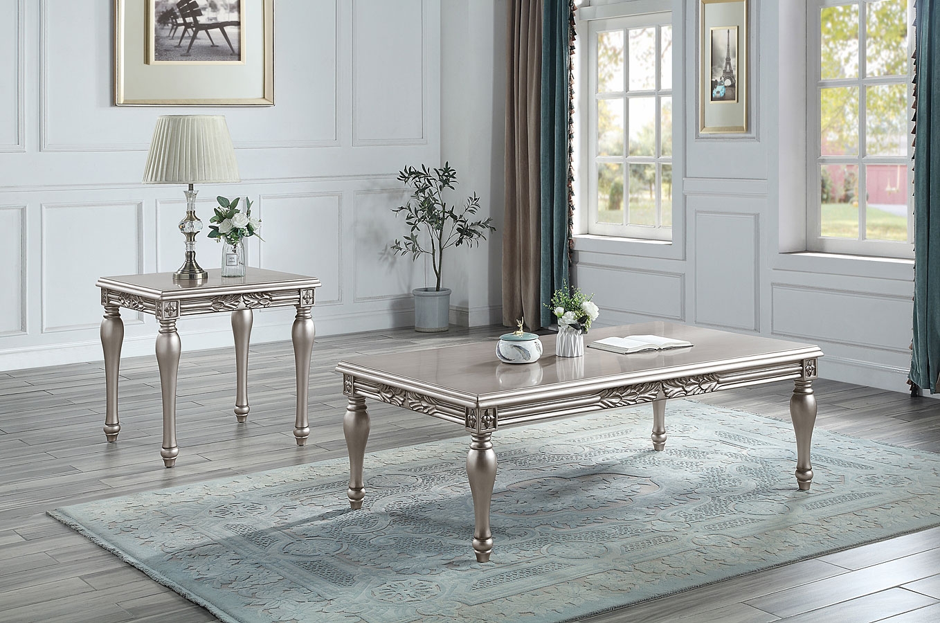 Pelumi Fabric/Wood Living Room Set