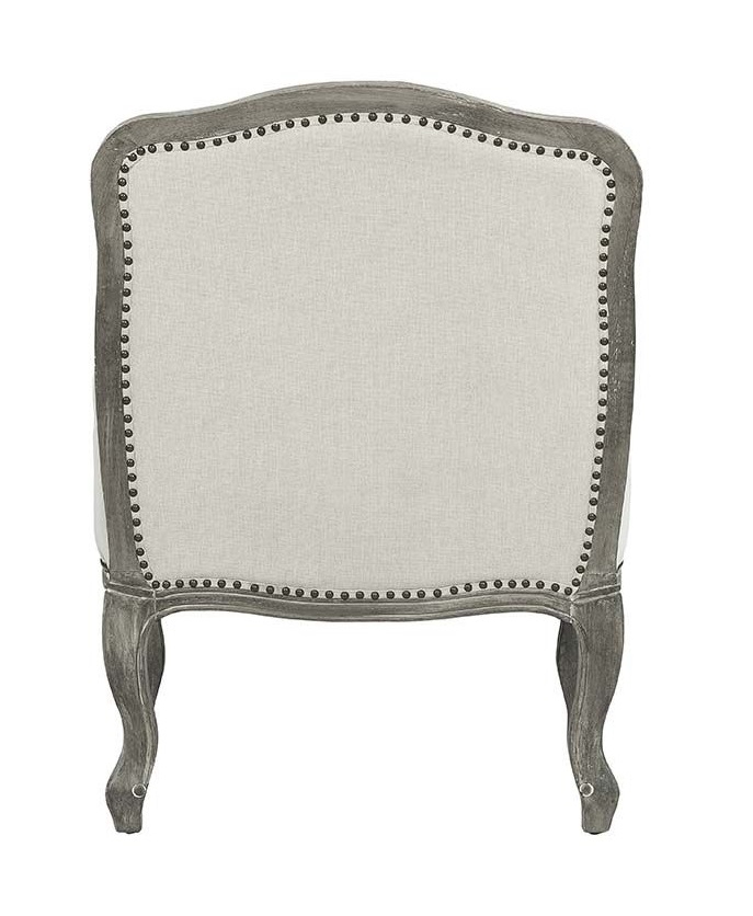 Tania Linen Fabric/Wood Chair w/Pillow