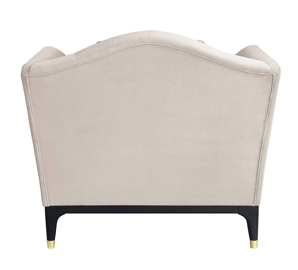 Tayden Velvet Fabric/Wood Chair w/Pillows