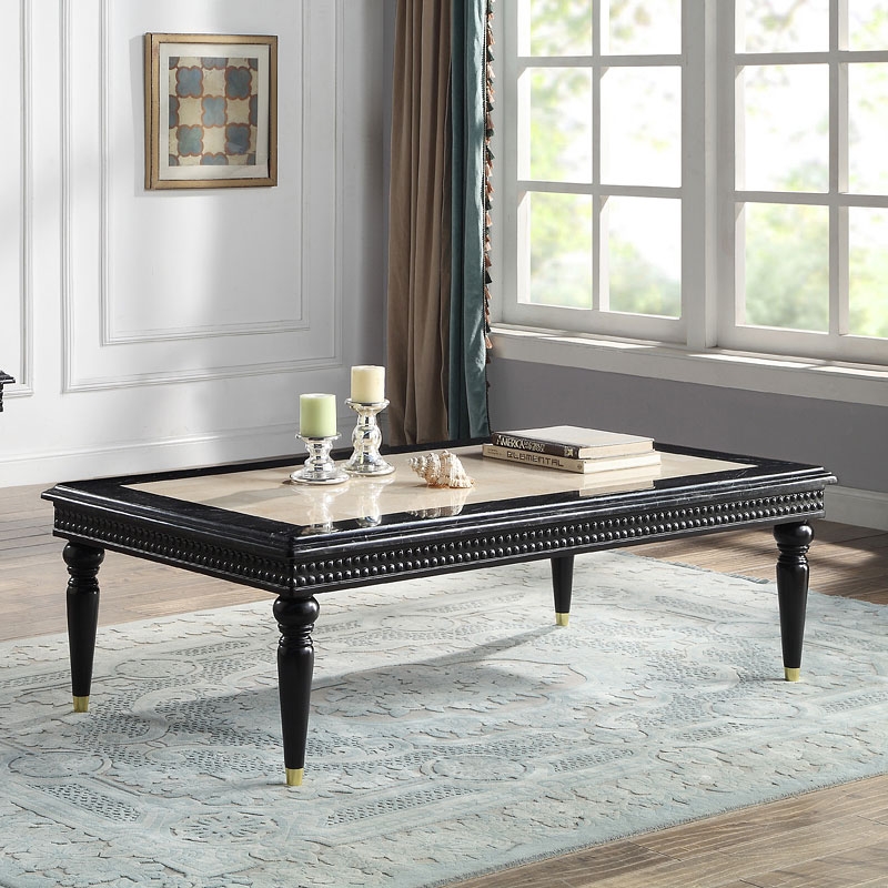 Tayden Marble/Wood Rectangular Coffee Table