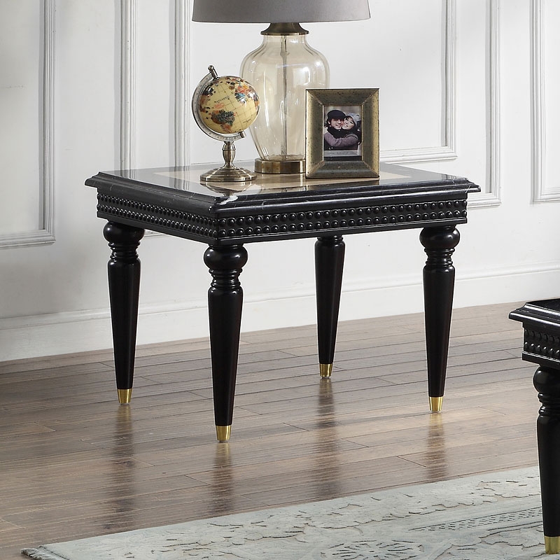 Tayden Marble/Wood Square End Table