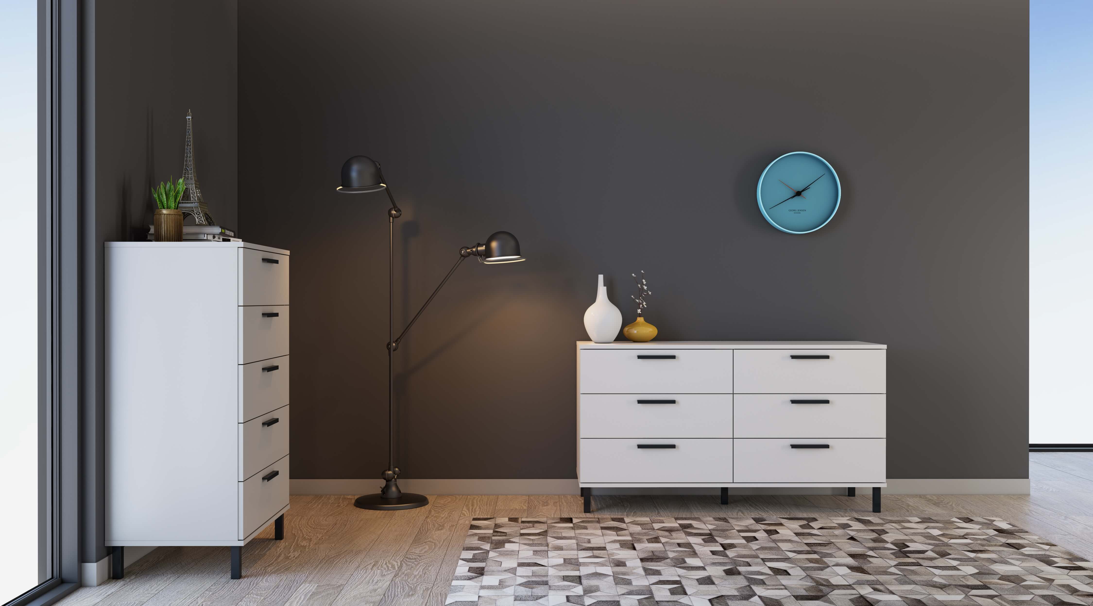 Lyon Faux Leather Tufted Platform Bedroom Set