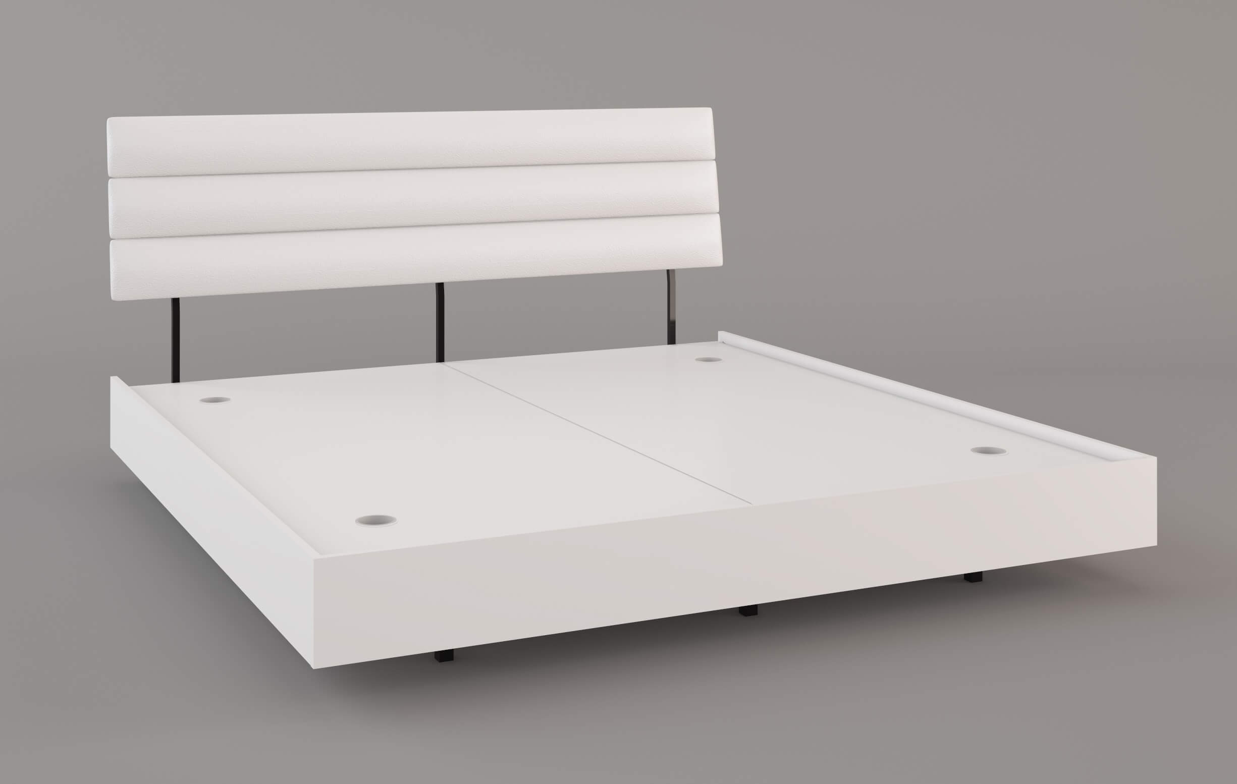 Lyon Faux Leather Tufted Platform King Size Bed