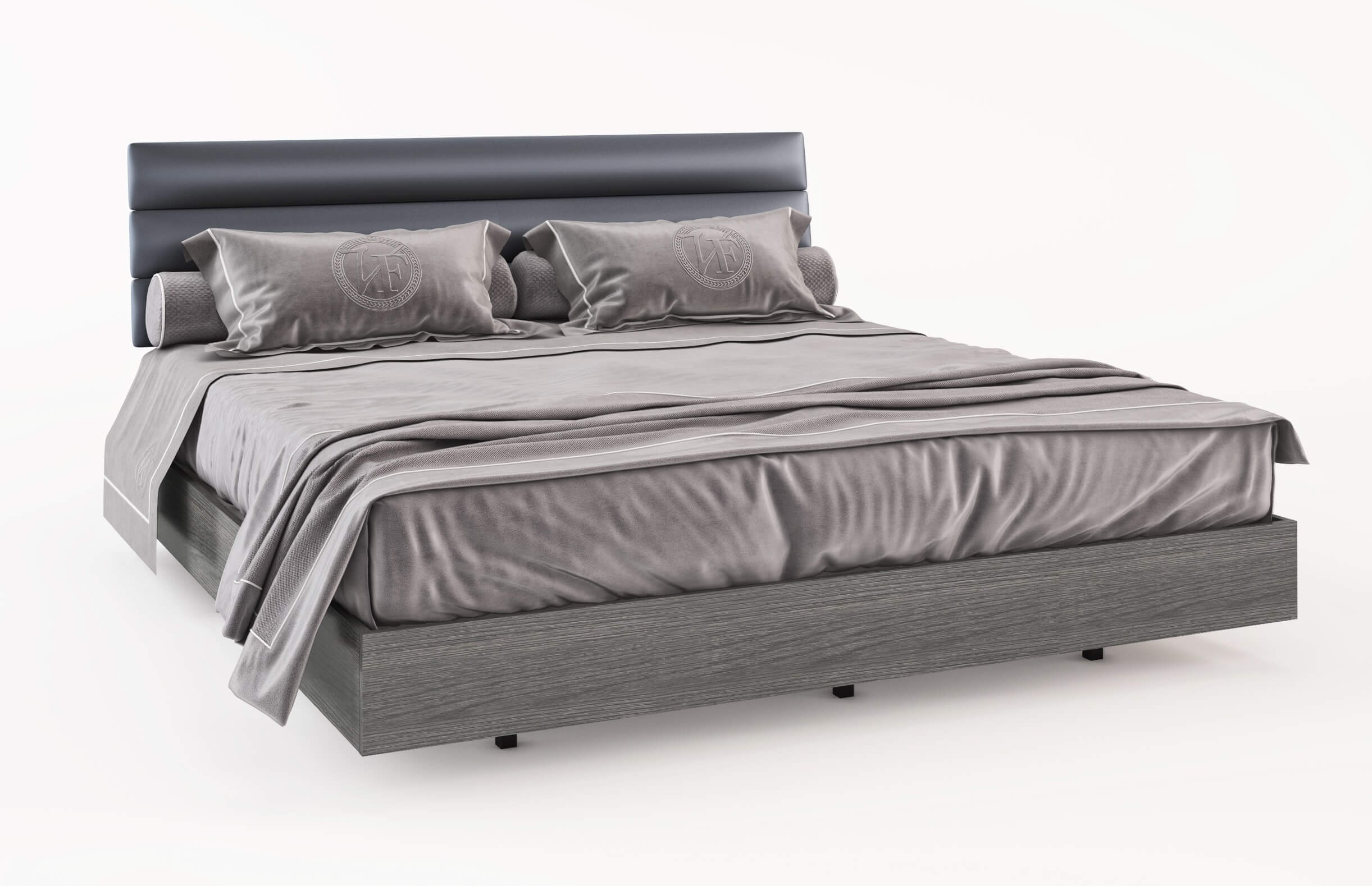 Lyon Faux Leather Tufted Platform Bedroom Set
