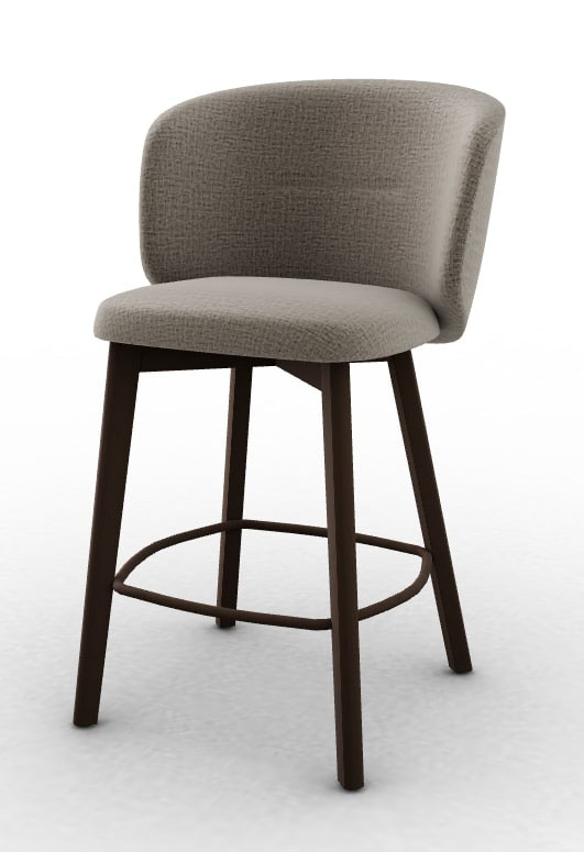 Sweel Fabric/Wood Customizable Counter Stool