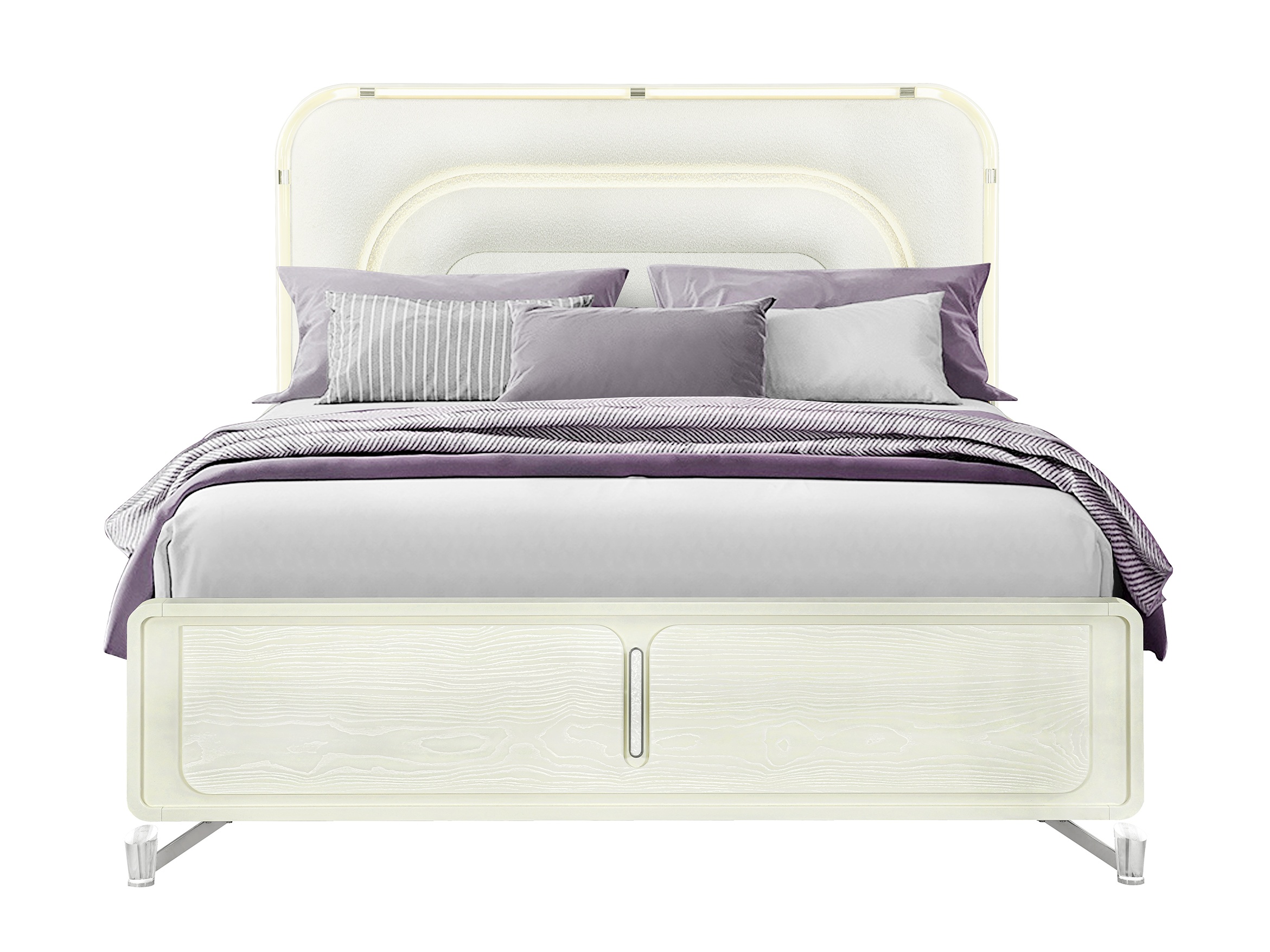 Lyra Panel Bedroom Set with LED