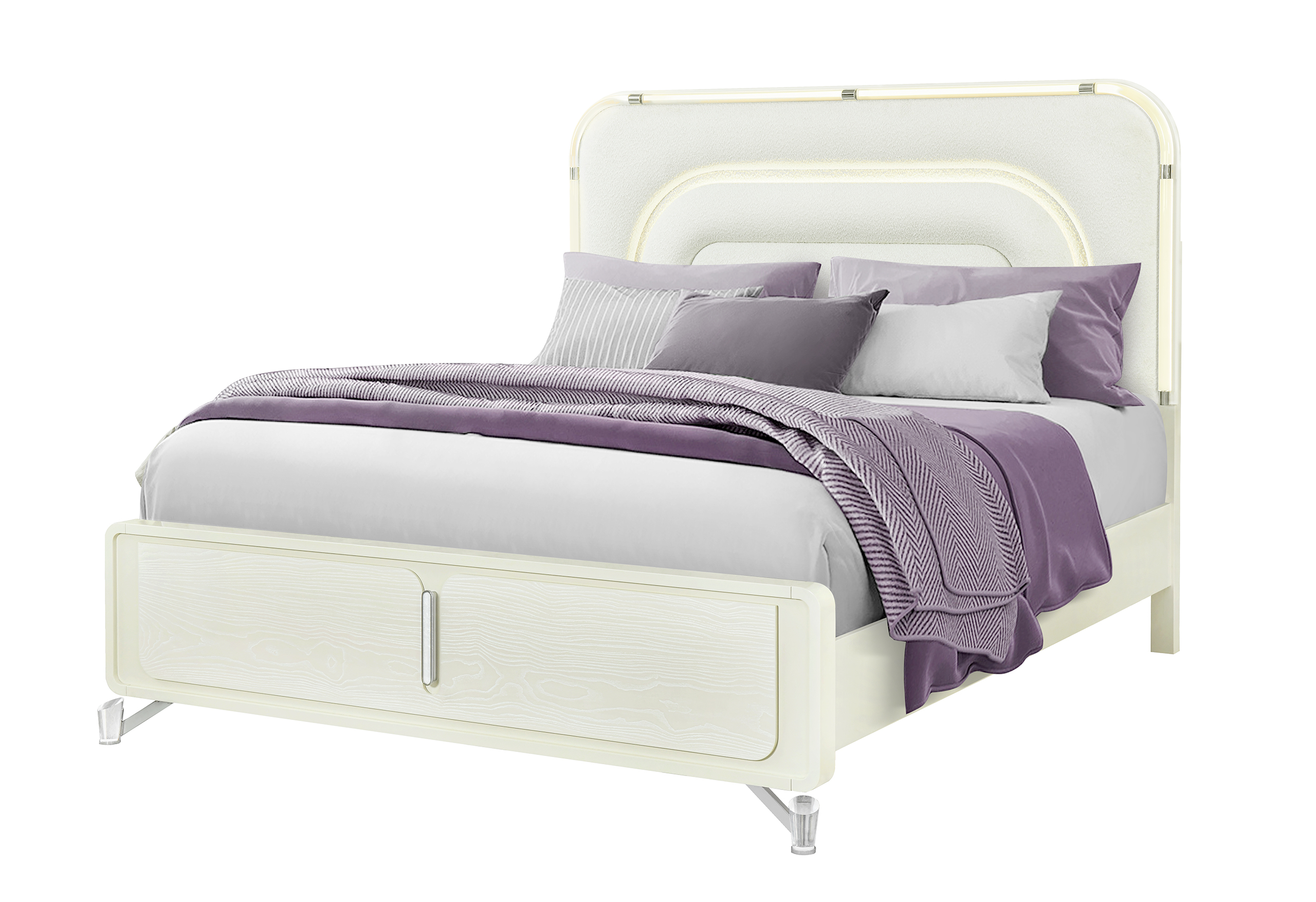 Lyra Panel Bedroom Set with LED