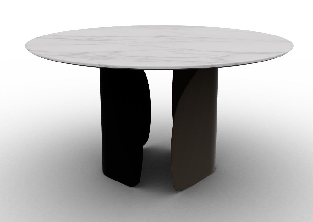 Twins Metal/Ceramic Round Dining Table