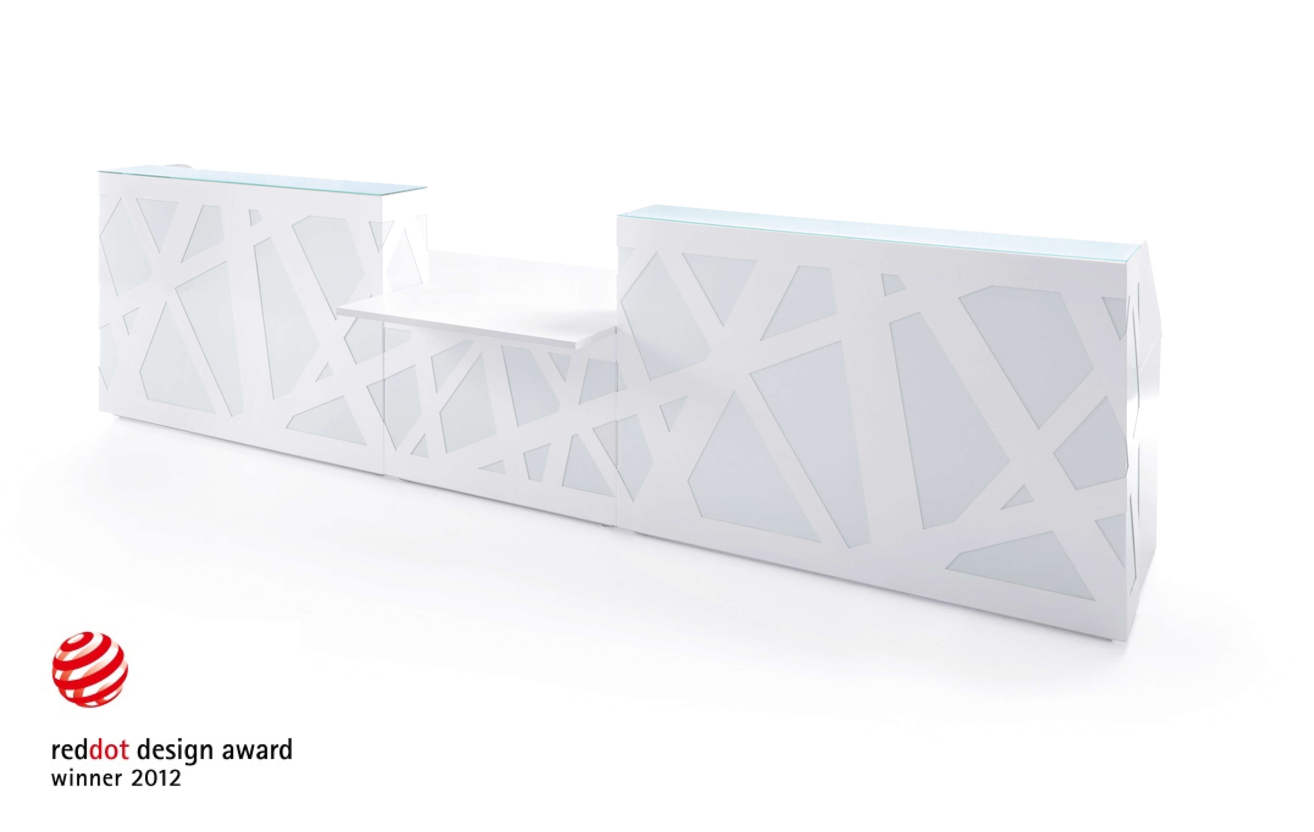 ZIG-ZAG W102" Straight Medium Reception Desk w/Counter Top w/RGB Light, ADA Compliance