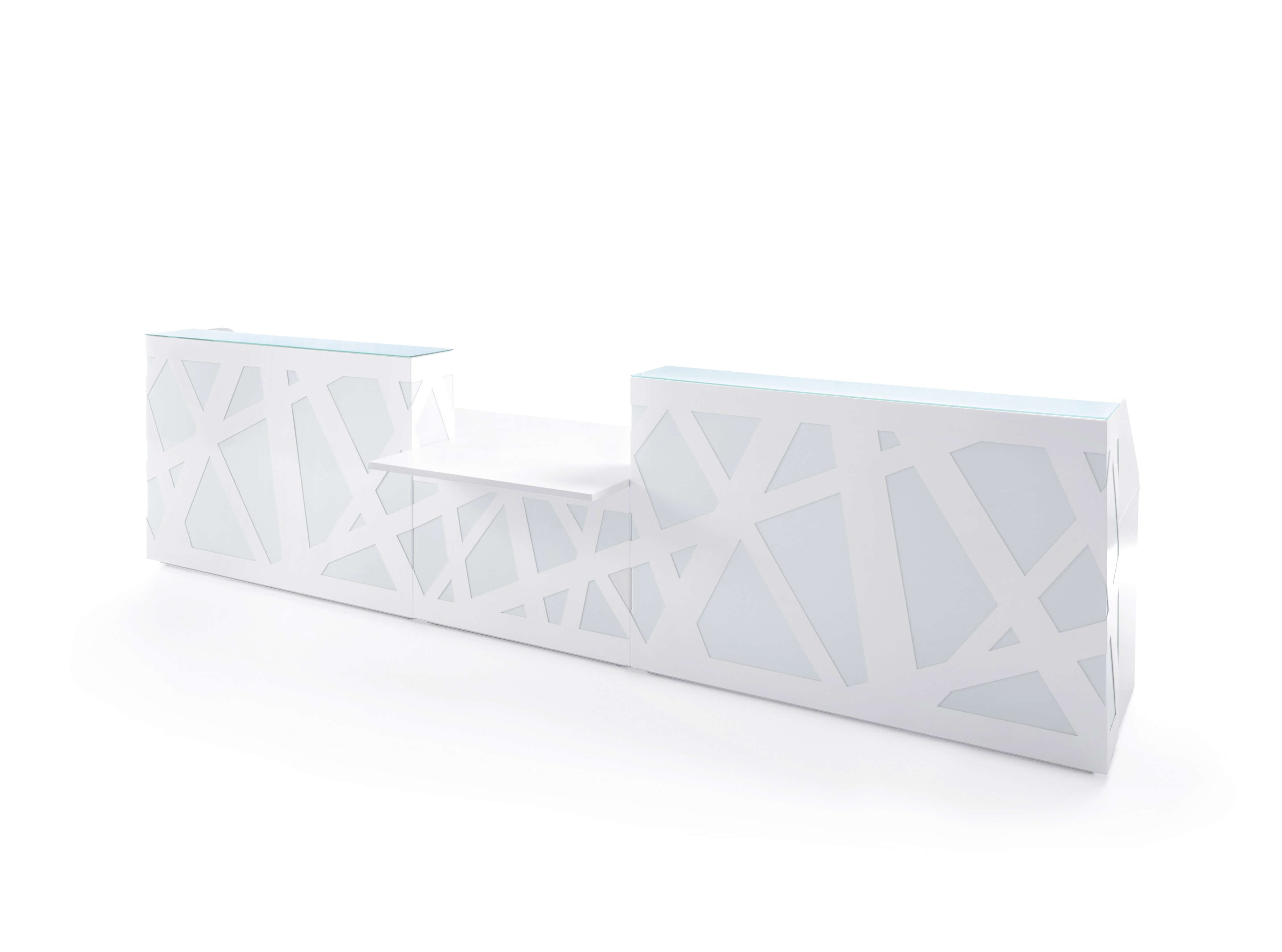 ZIG-ZAG W189" Straight Reception Desk w/Counter Top w/RGB Light, ADA Compliance
