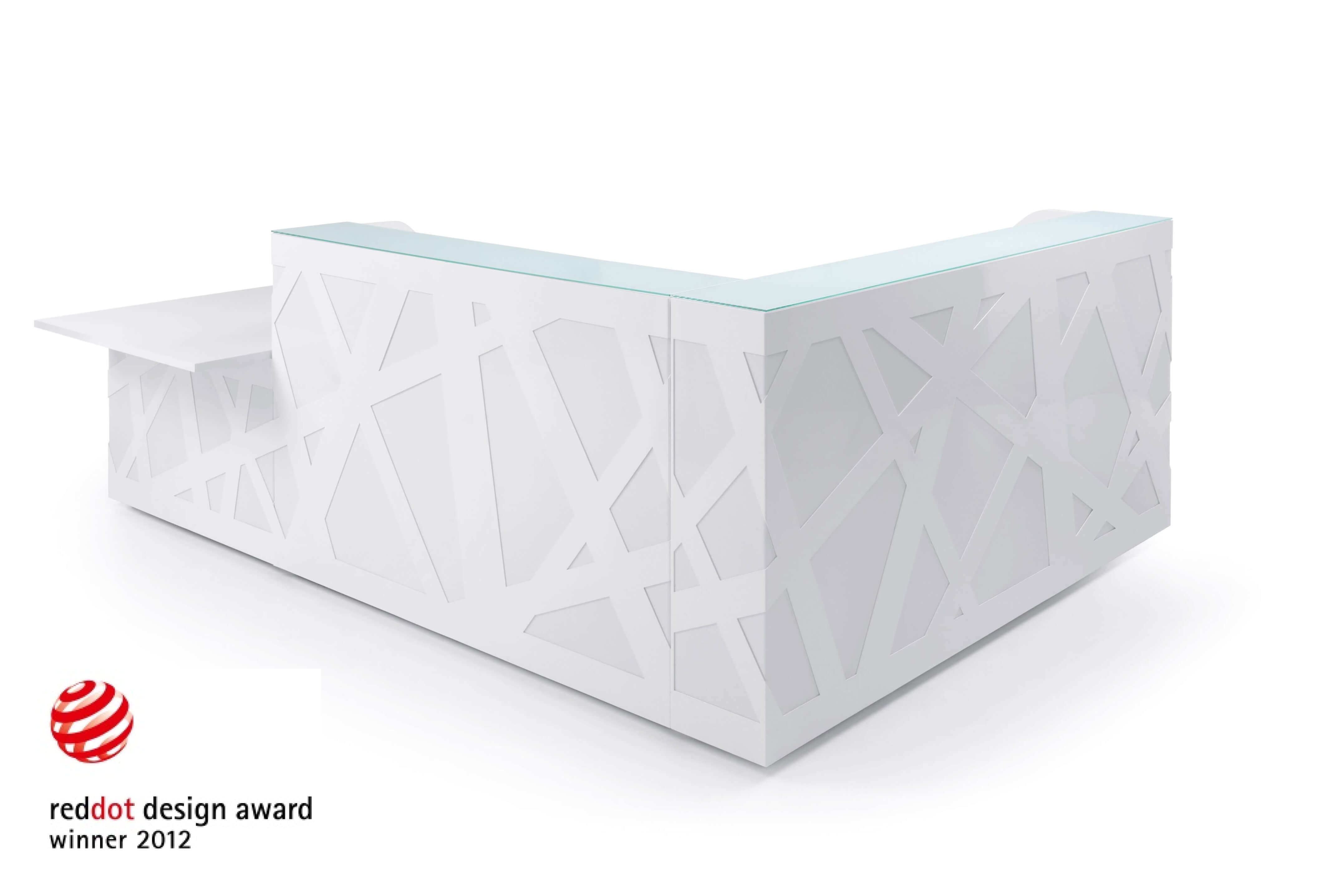 ZIG-ZAG 102" L-Shaped Reception Desk w/Counter Top & RGB Light, ADA Compliance