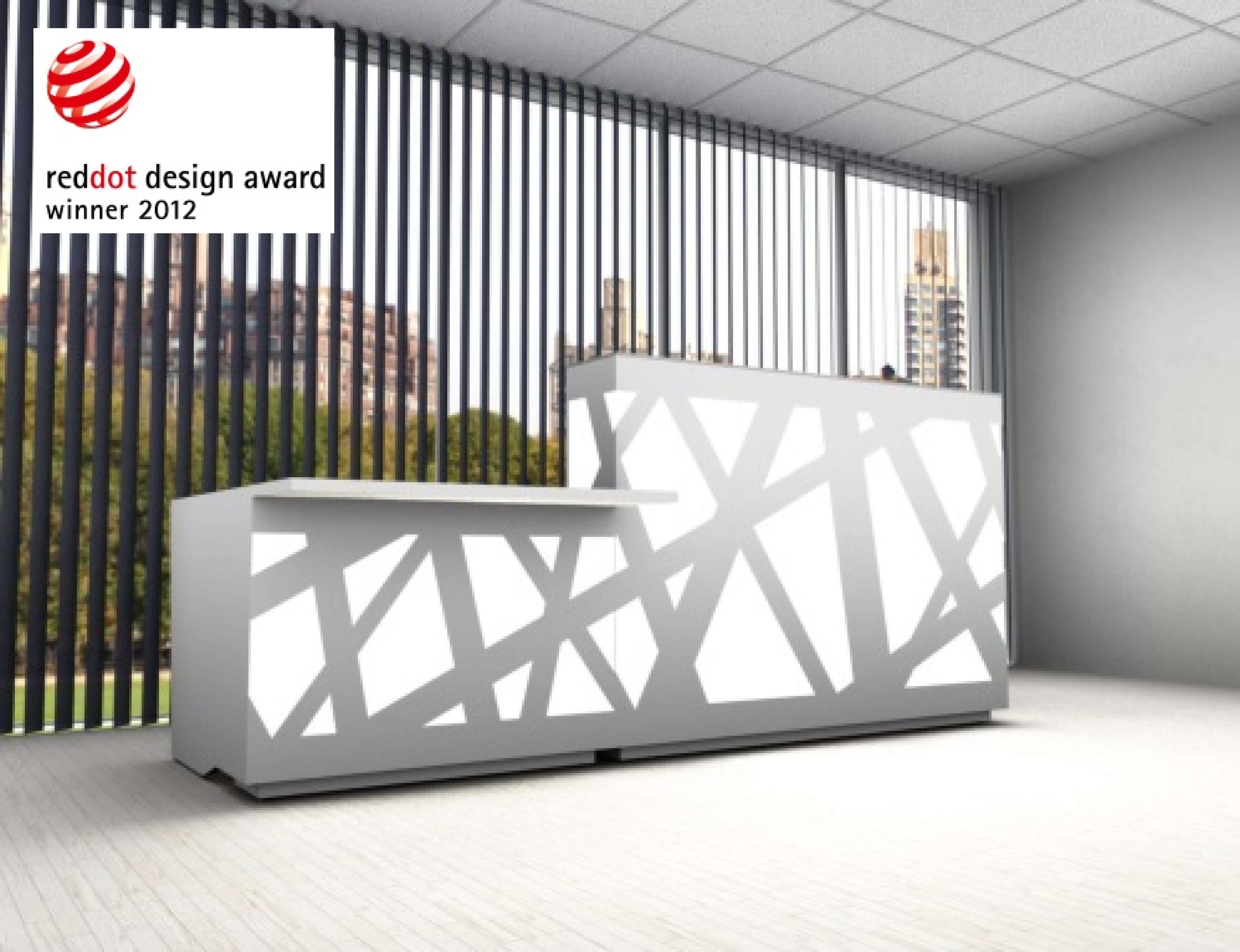 ZIG-ZAG Straight Medium Reception Desk w/Counter Top w/RGB Light, ADA Compliance