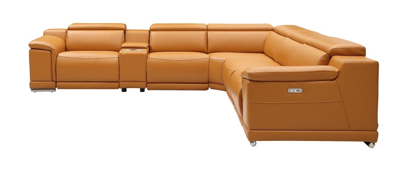 Hartley Full Leather L-Shape Sectional Sofa with 3 Power Recliners
