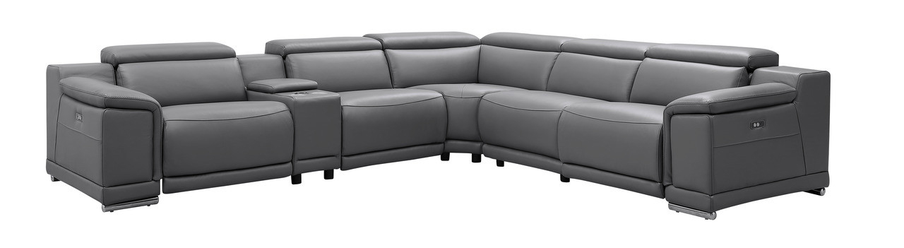 Hartley Full Leather L-Shape Sectional Sofa with 3 Power Recliners