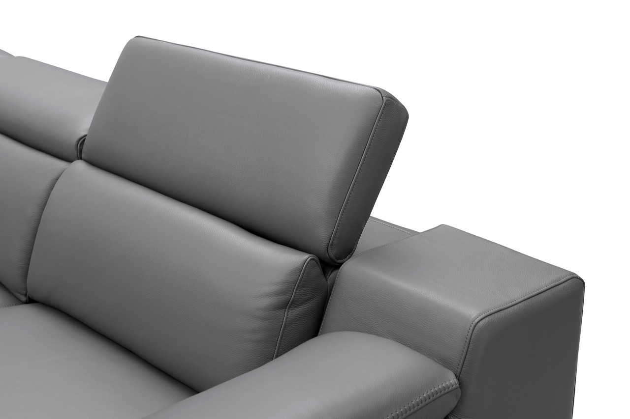 Hartley Full Leather L-Shape 6-Piece Sectional Sofa with 3 Power Recliners