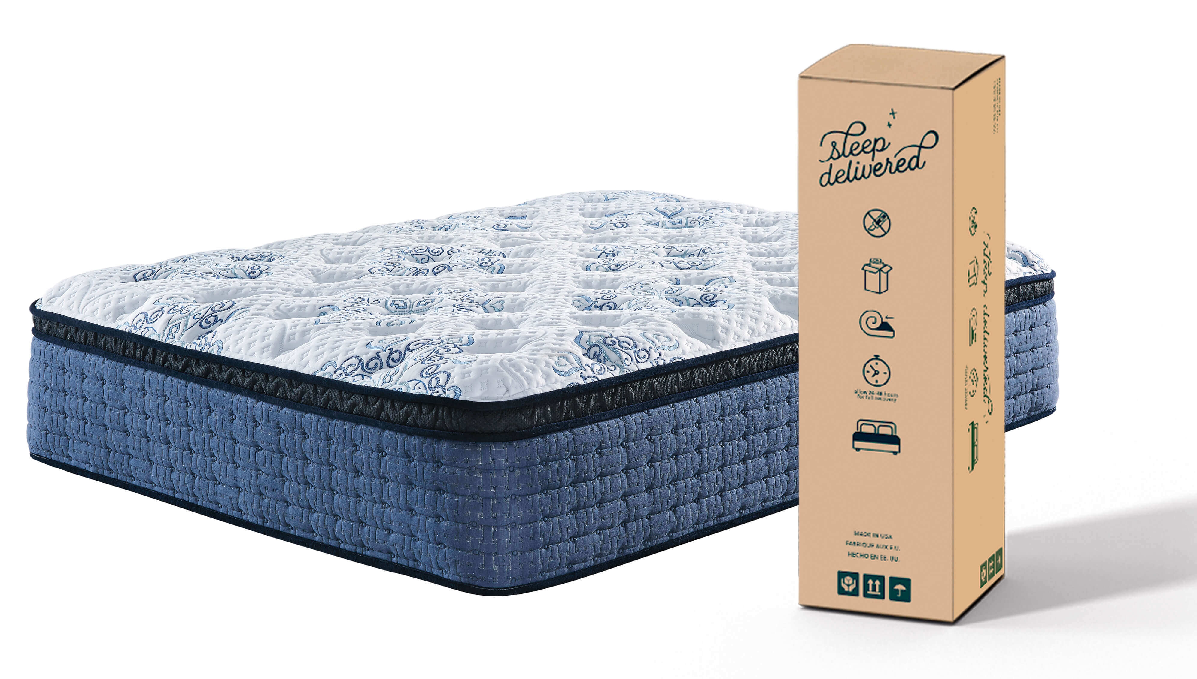 16" Mt Dana Euro Top Memory Foam Mattress, California King Size