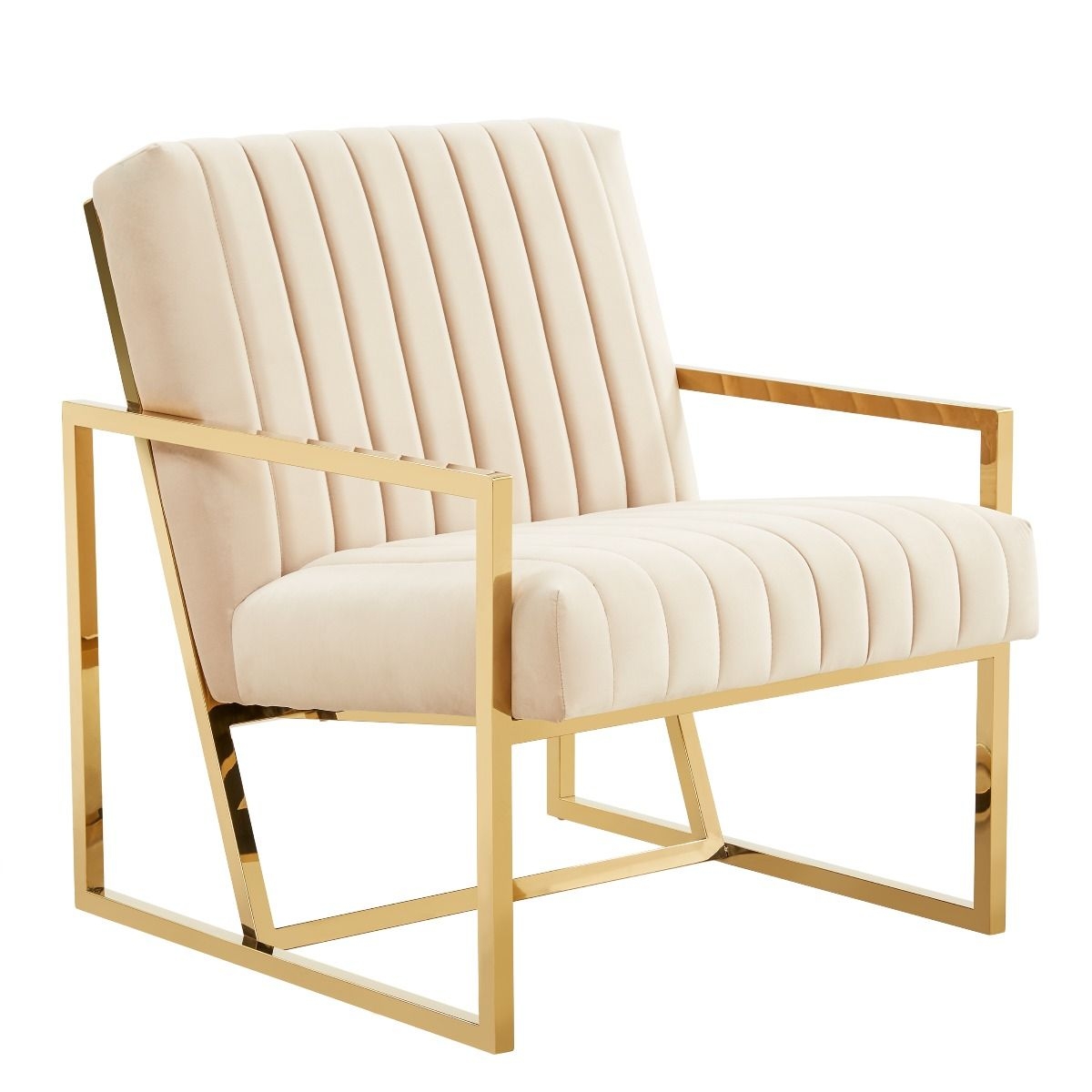 Montgomery Velvet Pinstripe Design Accent Armchair