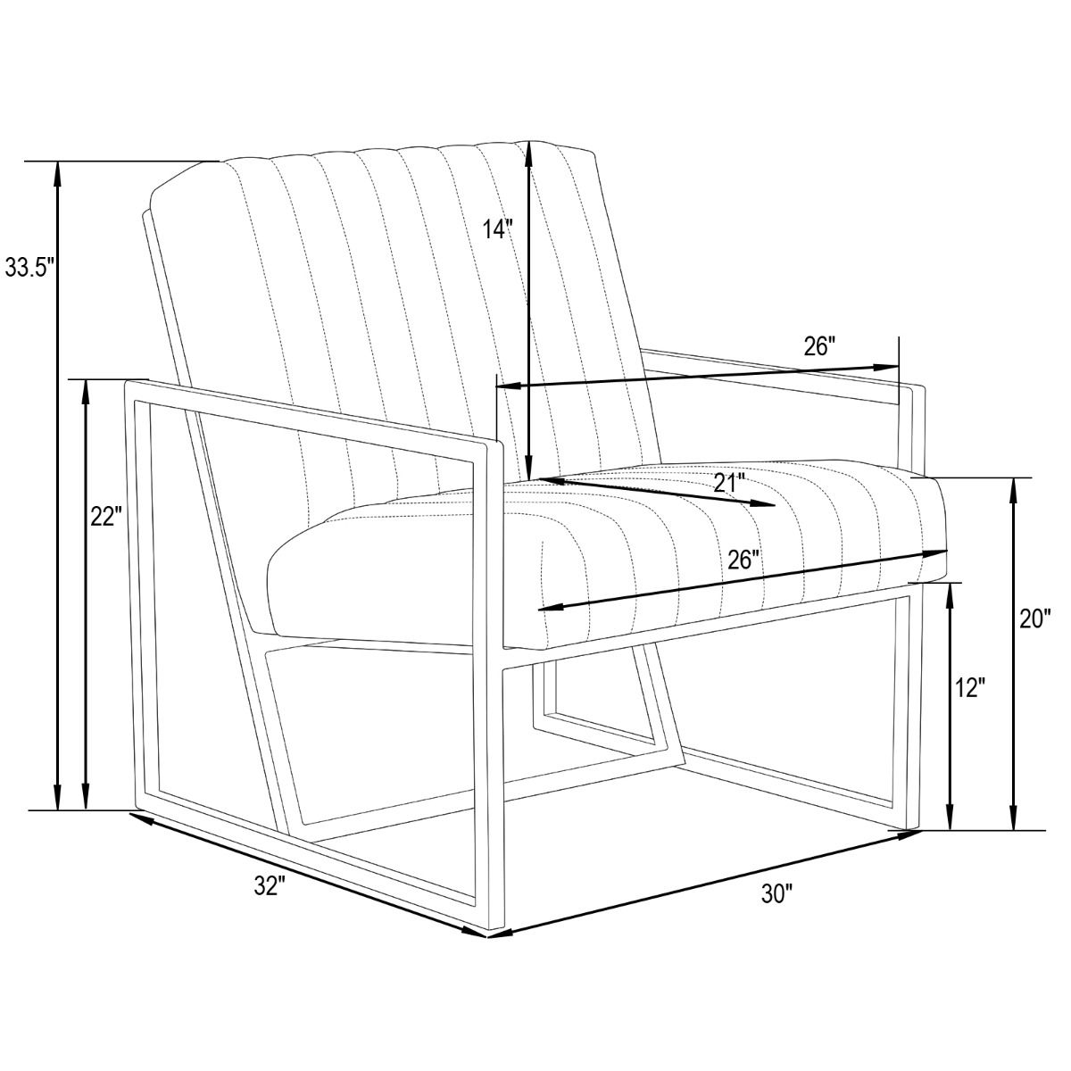Montgomery Velvet Pinstripe Design Accent Armchair