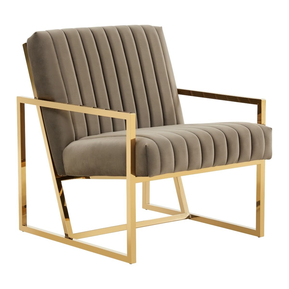Montgomery Velvet Pinstripe Design Accent Armchair