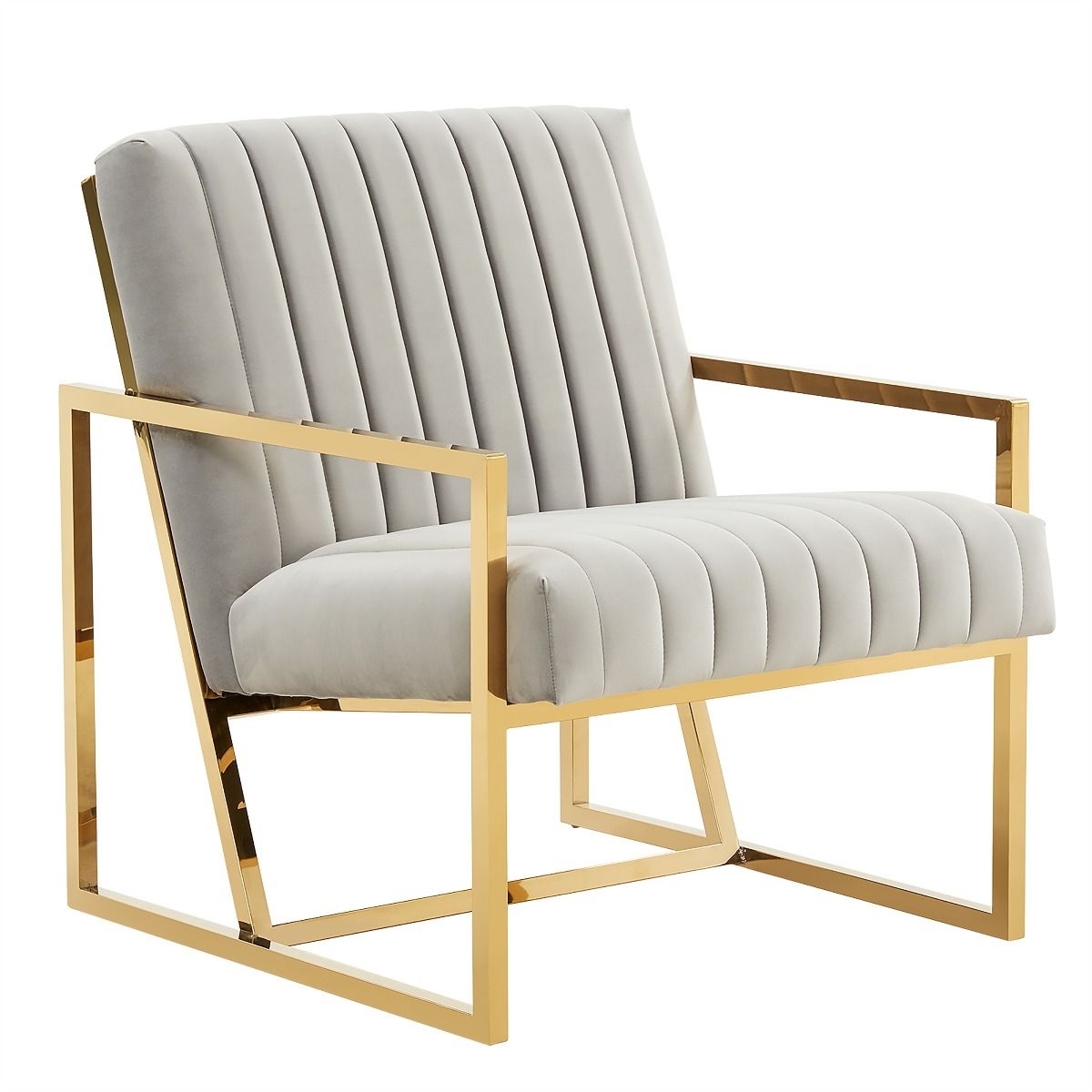 Montgomery Velvet Pinstripe Design Accent Armchair