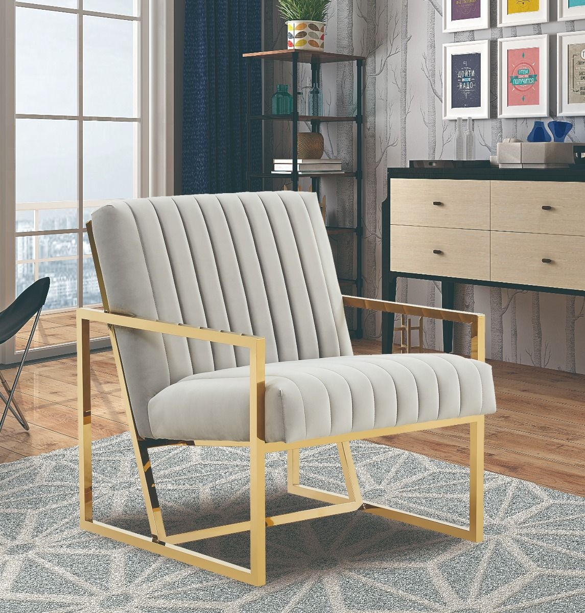 Montgomery Velvet Pinstripe Design Accent Armchair