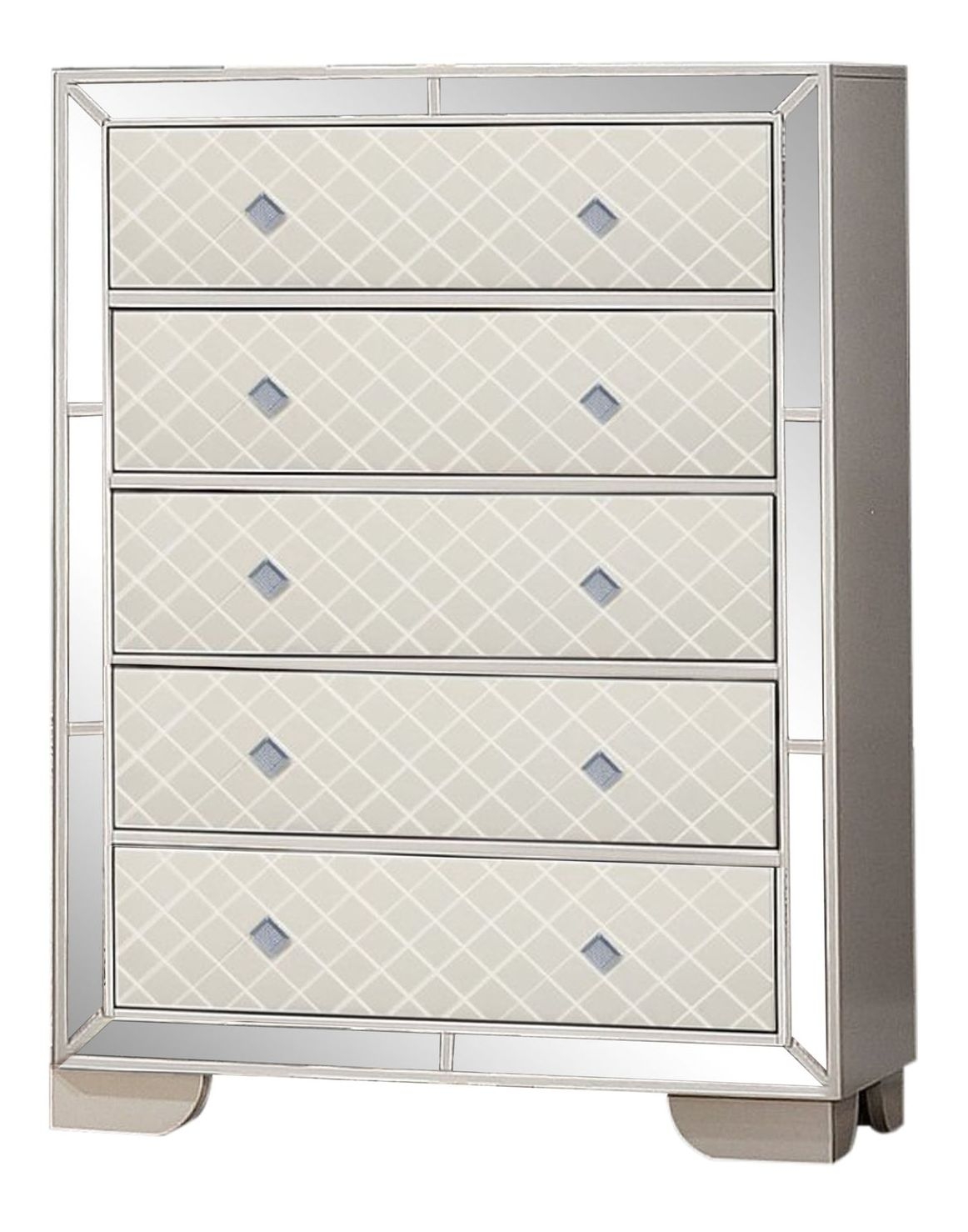 Madison Modern Style Metallic Finish 5-Drawer Chest Made 