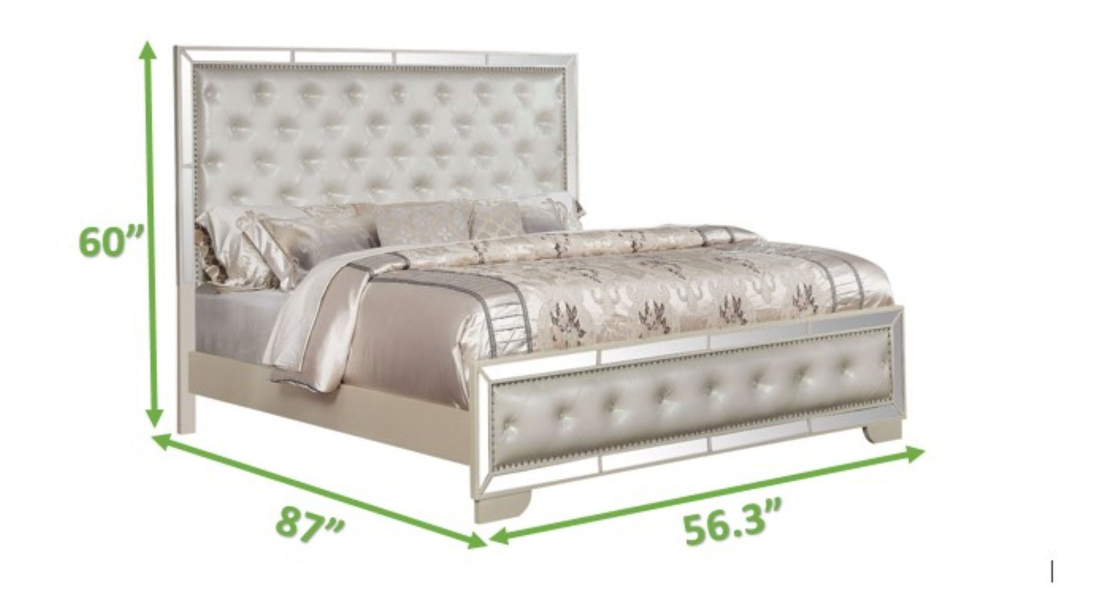 Madison Full Size Bed with Leatherette Upholstered Footboard & Headboard