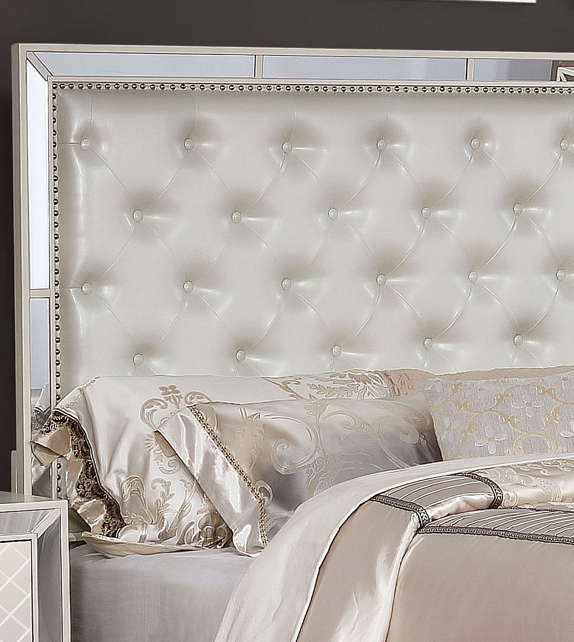 Madison King Size Bed with Leatherette Upholstered Footboard & Headboard