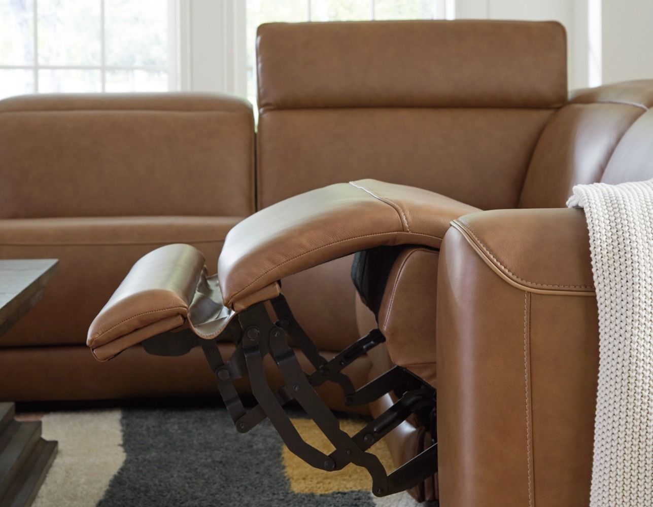 Magic Man Rally 5-Piece L-Shaped Leather Power Reclining Sectional