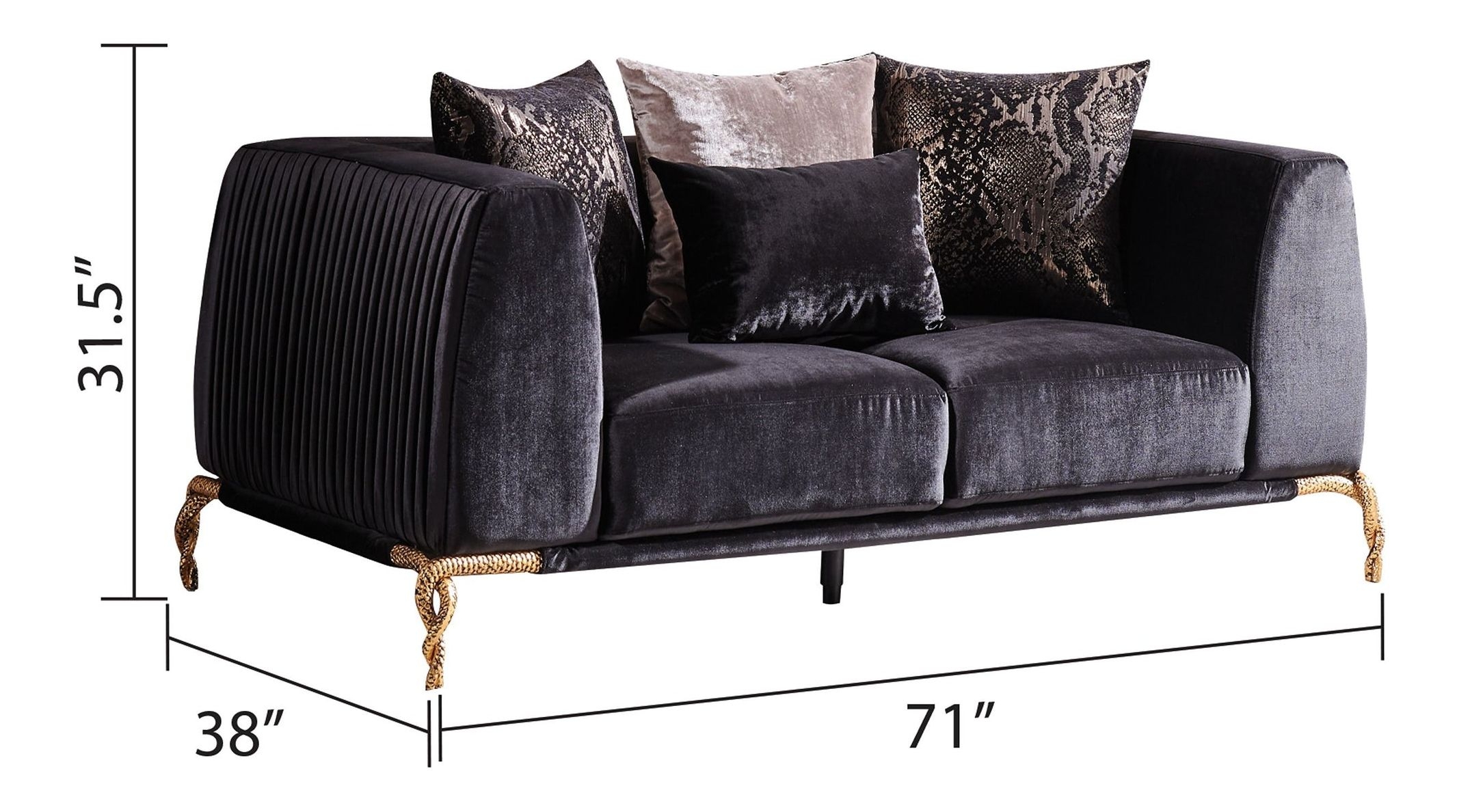 Majestic Shiny Thick Velvet Living Room Set