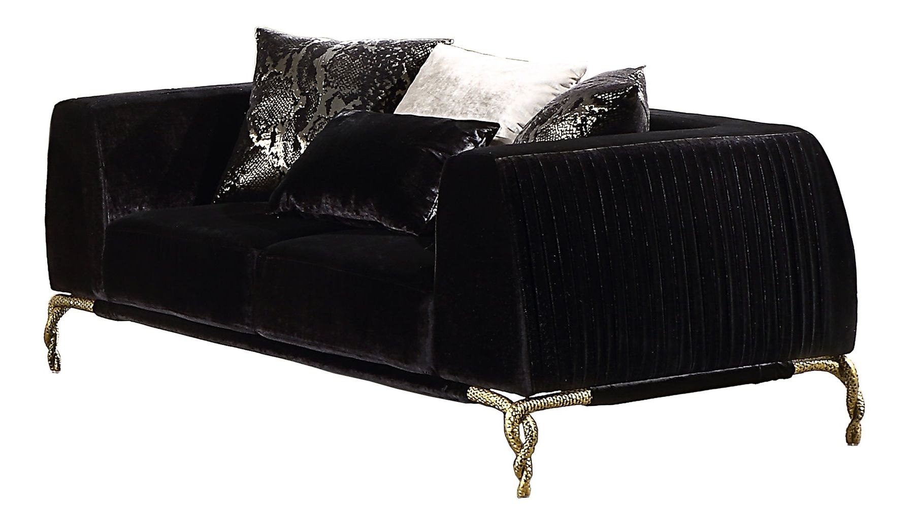Majestic Shiny Thick Velvet Living Room Set