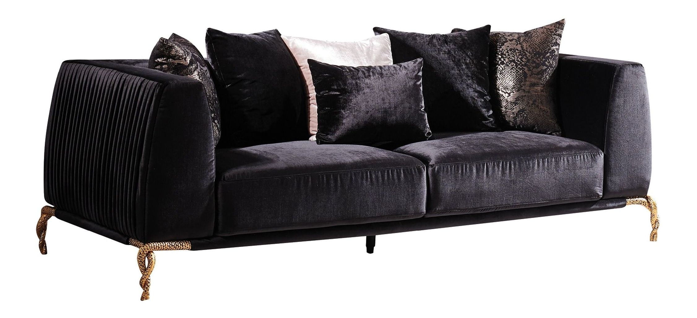 Majestic Shiny Thick Velvet Living Room Set