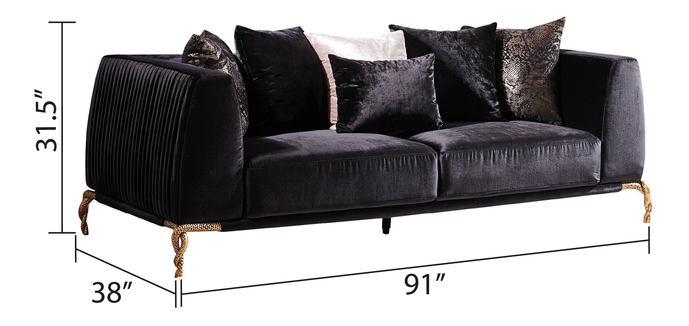 Majestic Shiny Thick Velvet Living Room Set