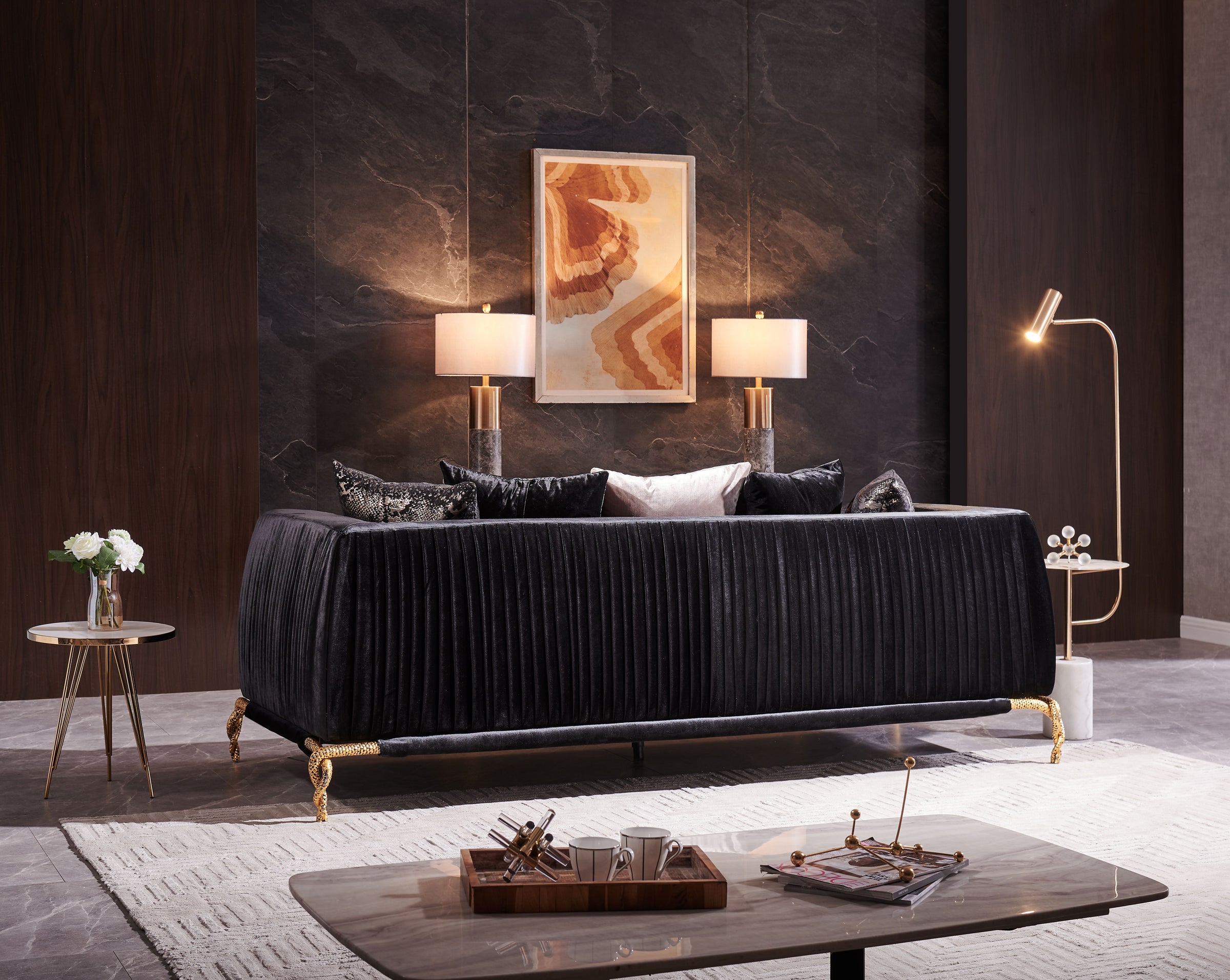 Majestic Shiny Thick Velvet Sofa