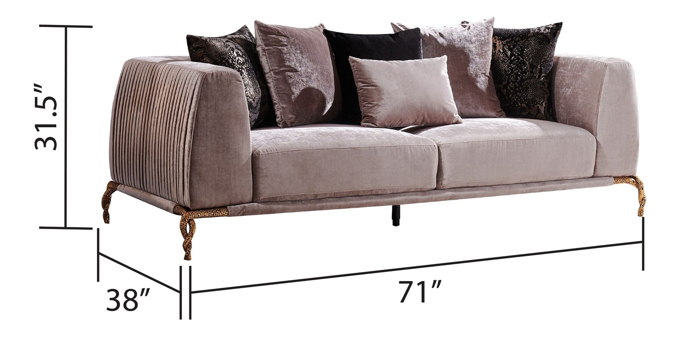Majestic Shiny Thick Velvet Loveseat