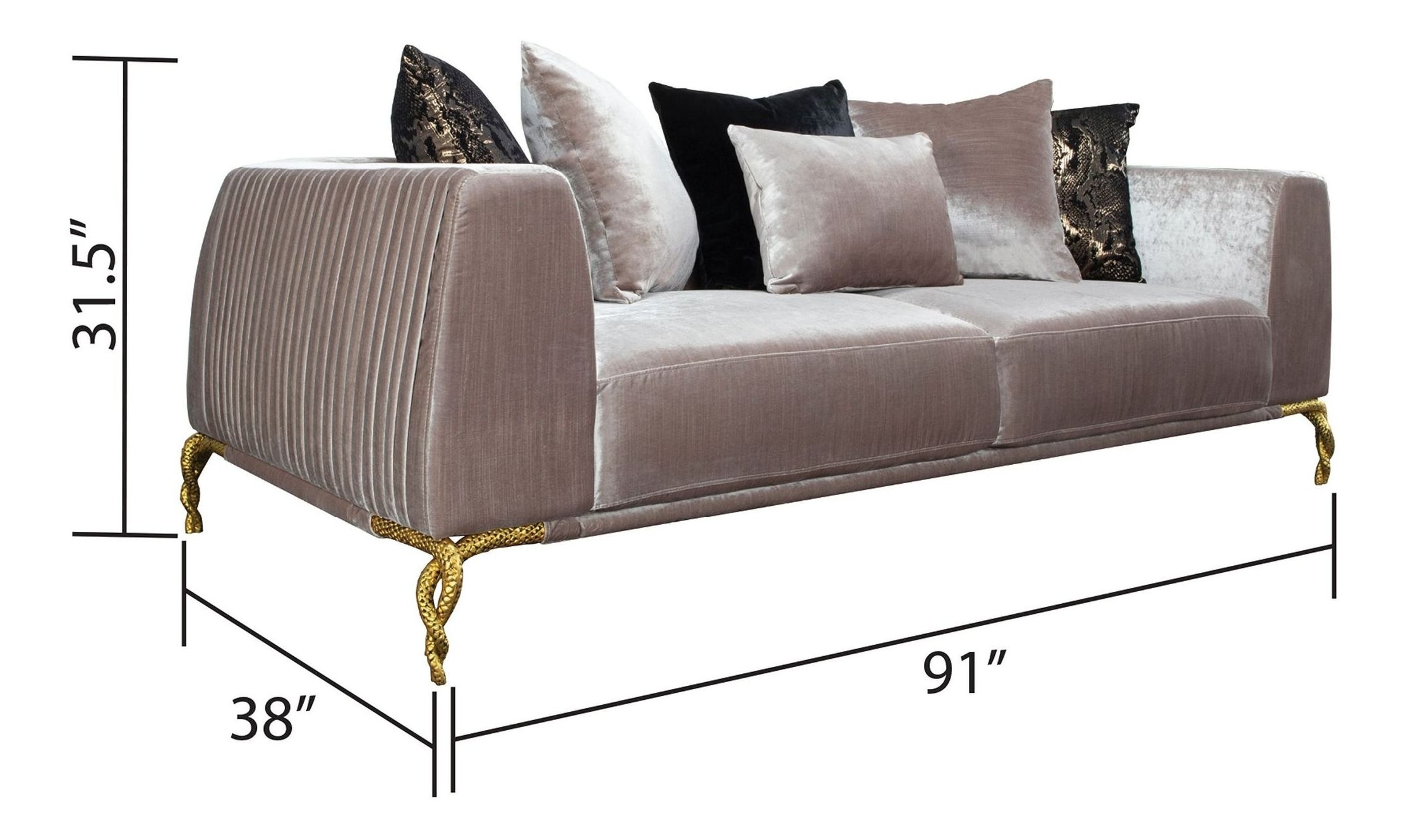 Majestic Shiny Thick Velvet Living Room Set