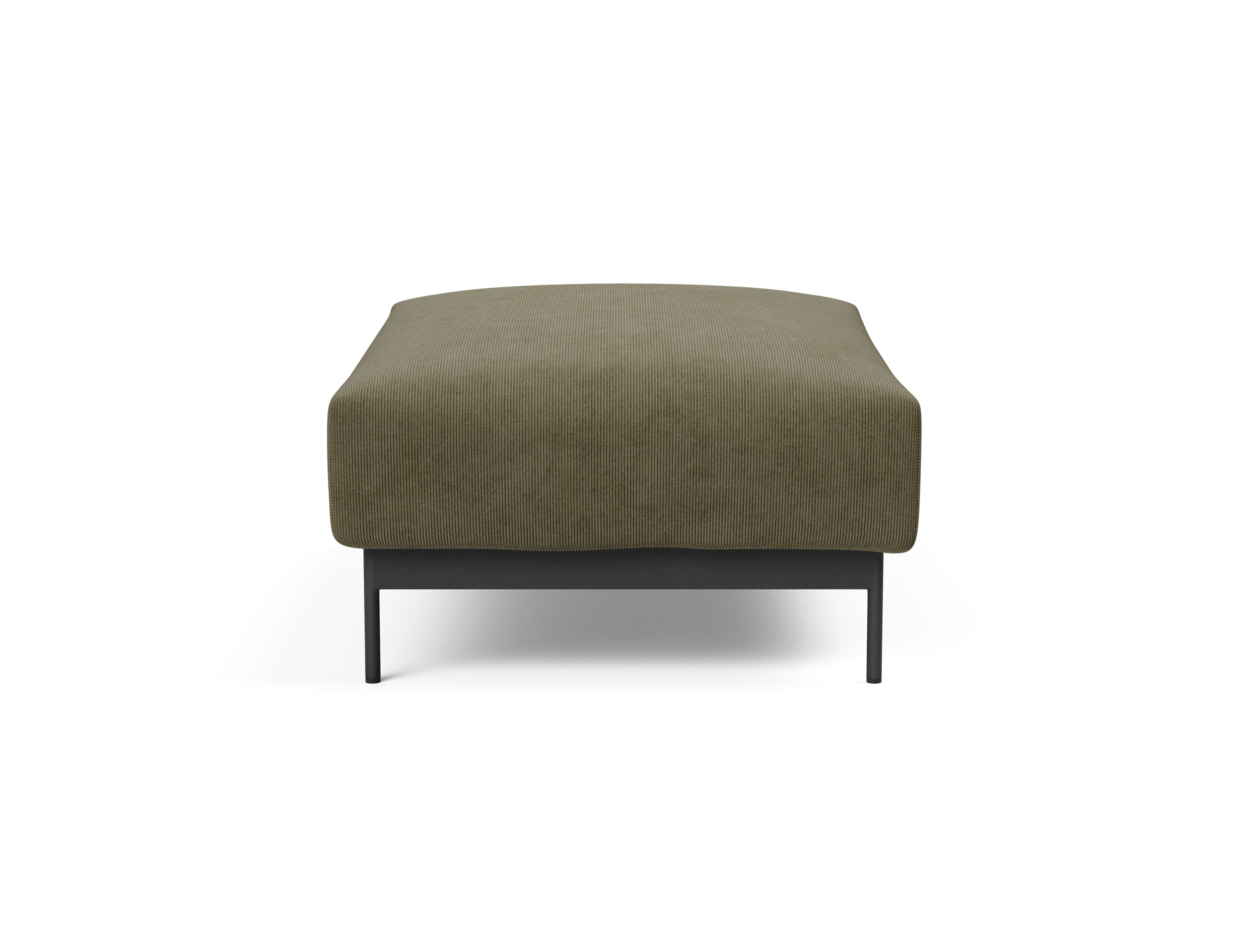 Malloy Fabric Ottoman w/Black Metal Legs
