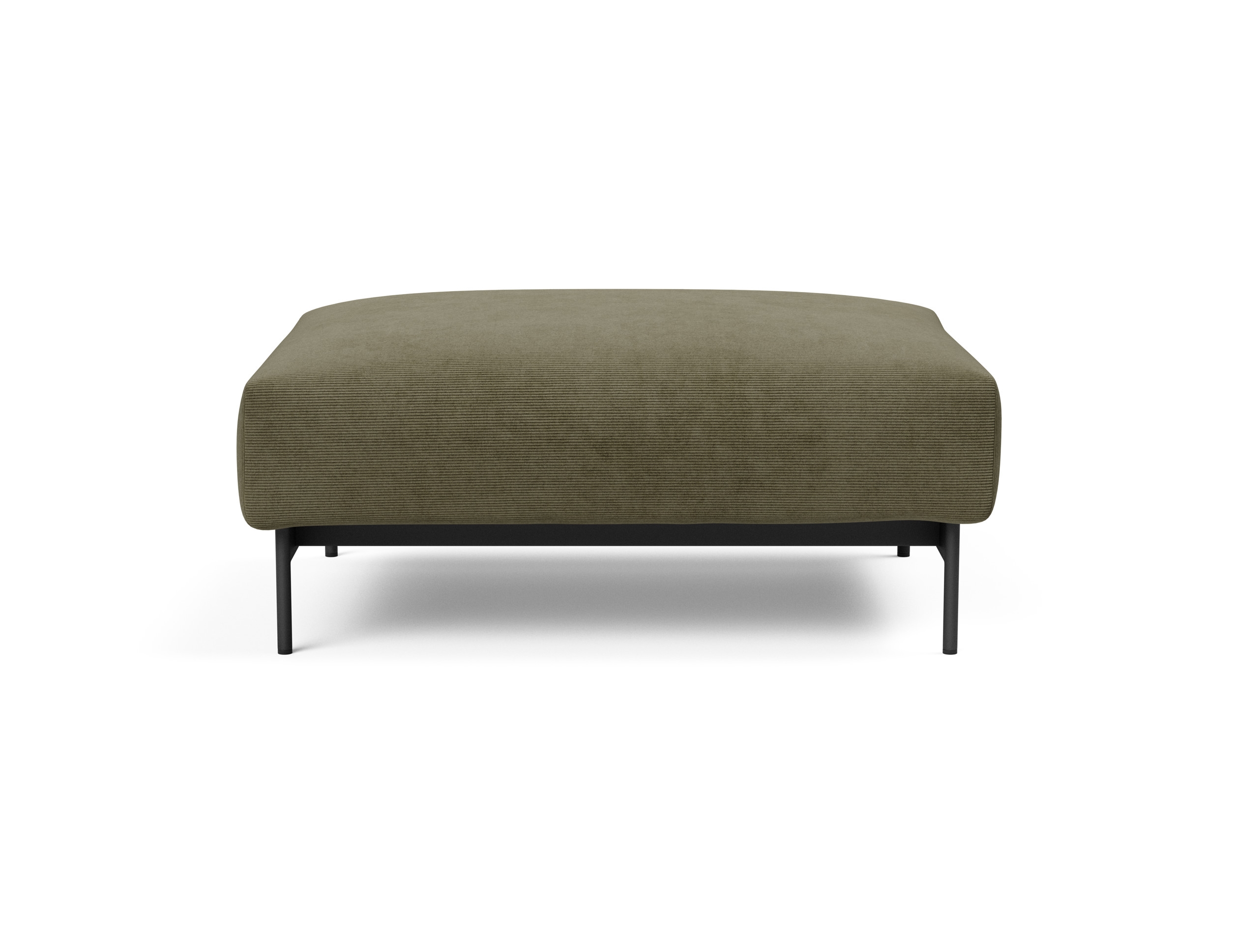 Malloy Fabric Ottoman w/Black Metal Legs