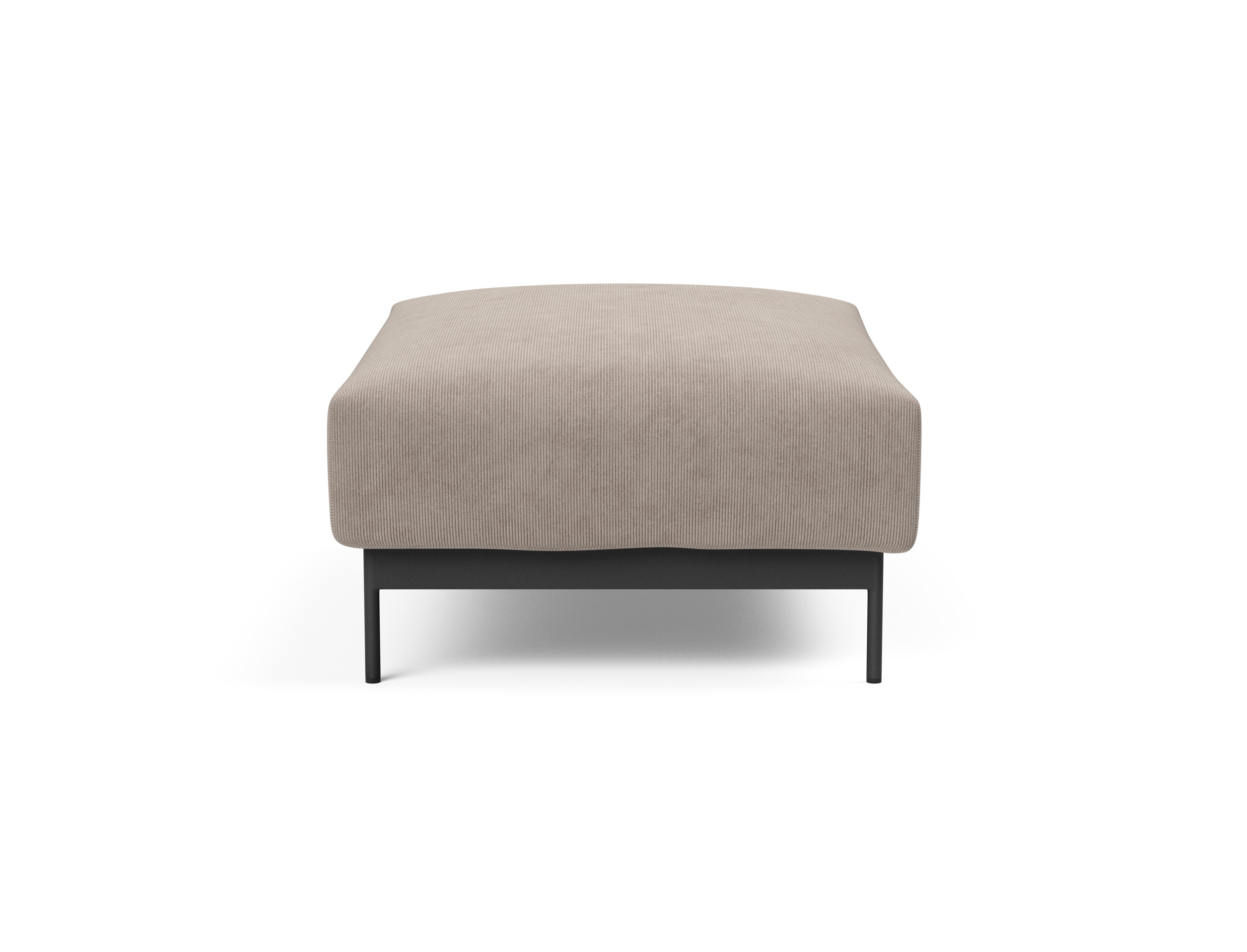Malloy Fabric Ottoman w/Black Metal Legs