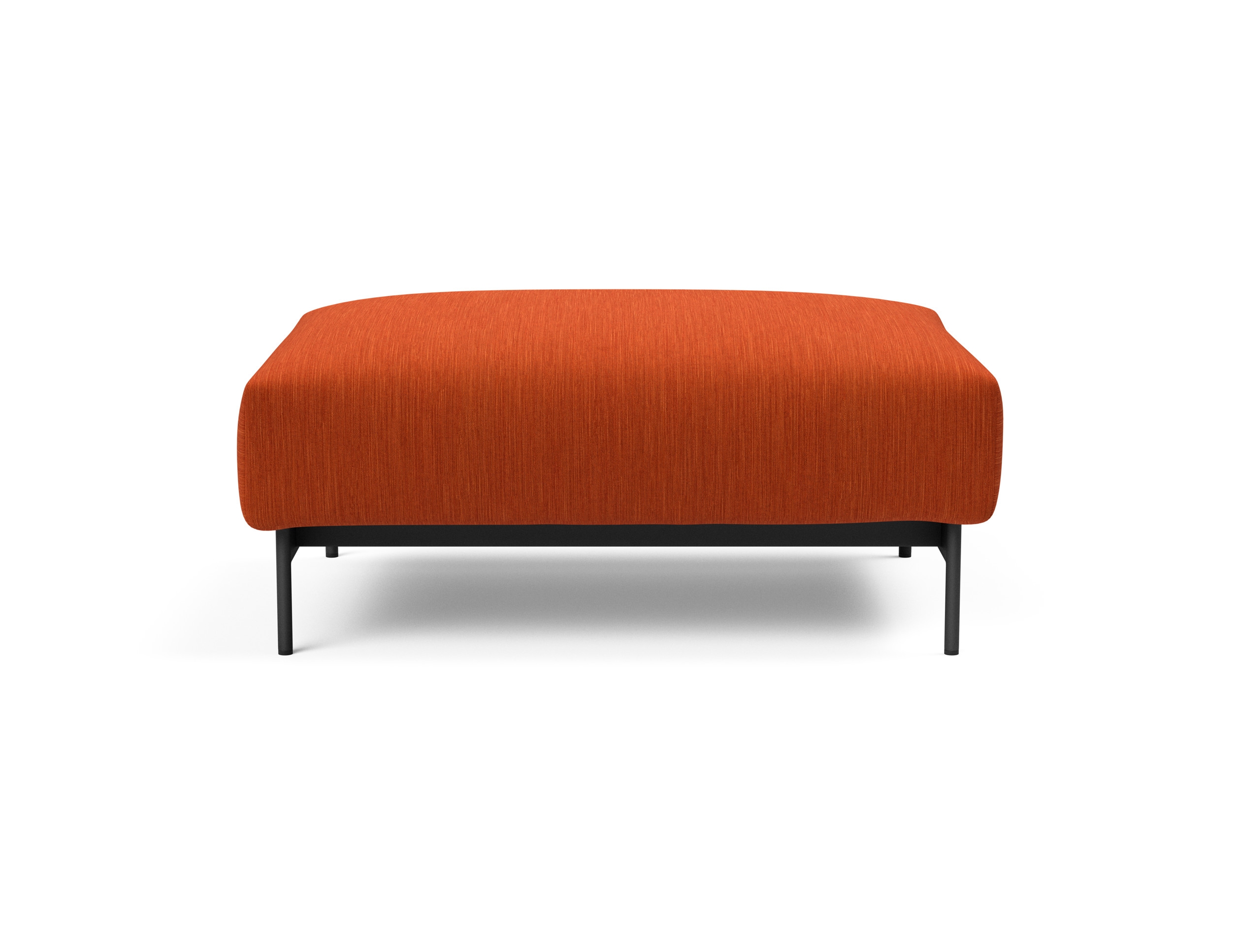 Malloy Fabric Ottoman w/Black Metal Legs