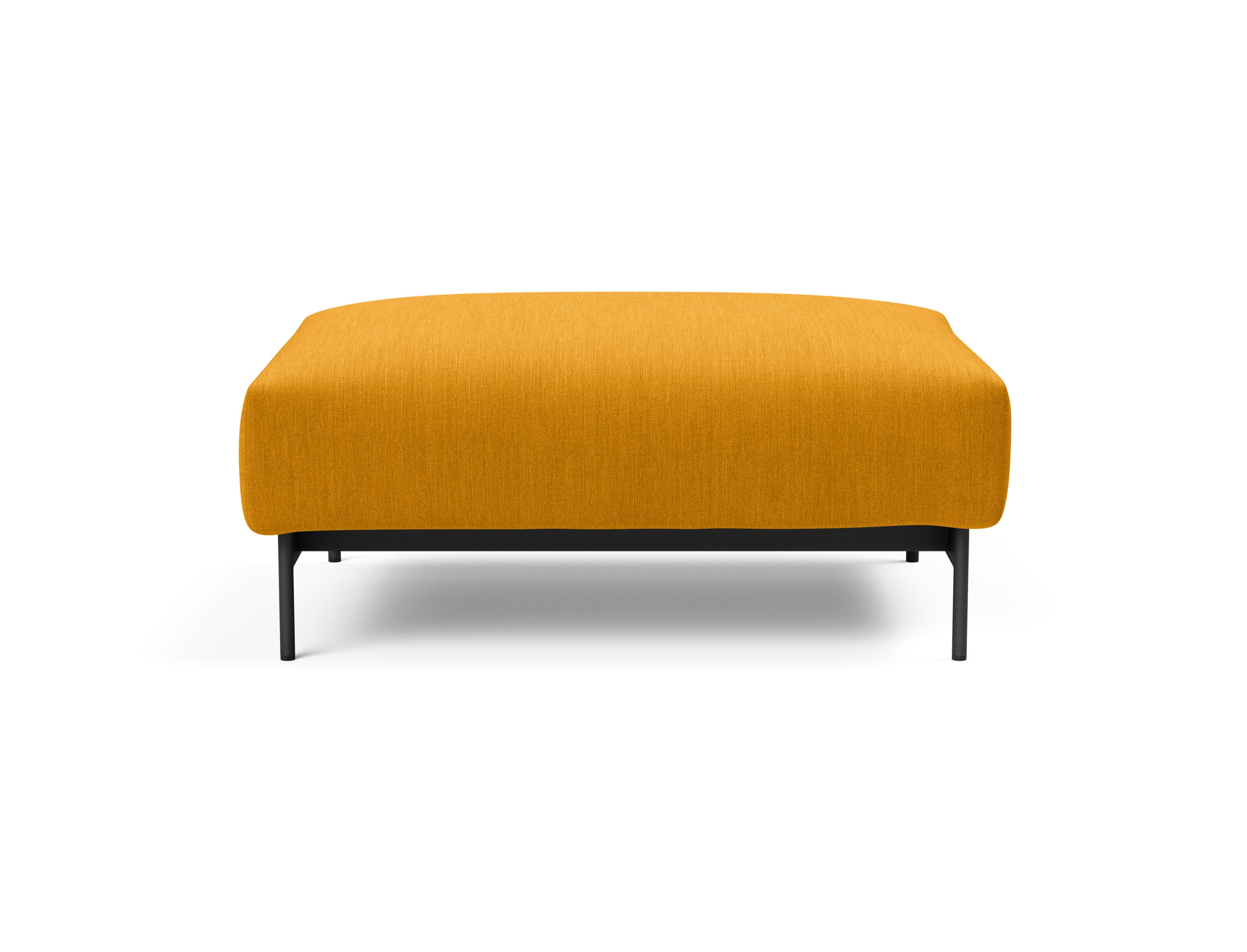 Malloy Fabric Ottoman w/Black Metal Legs