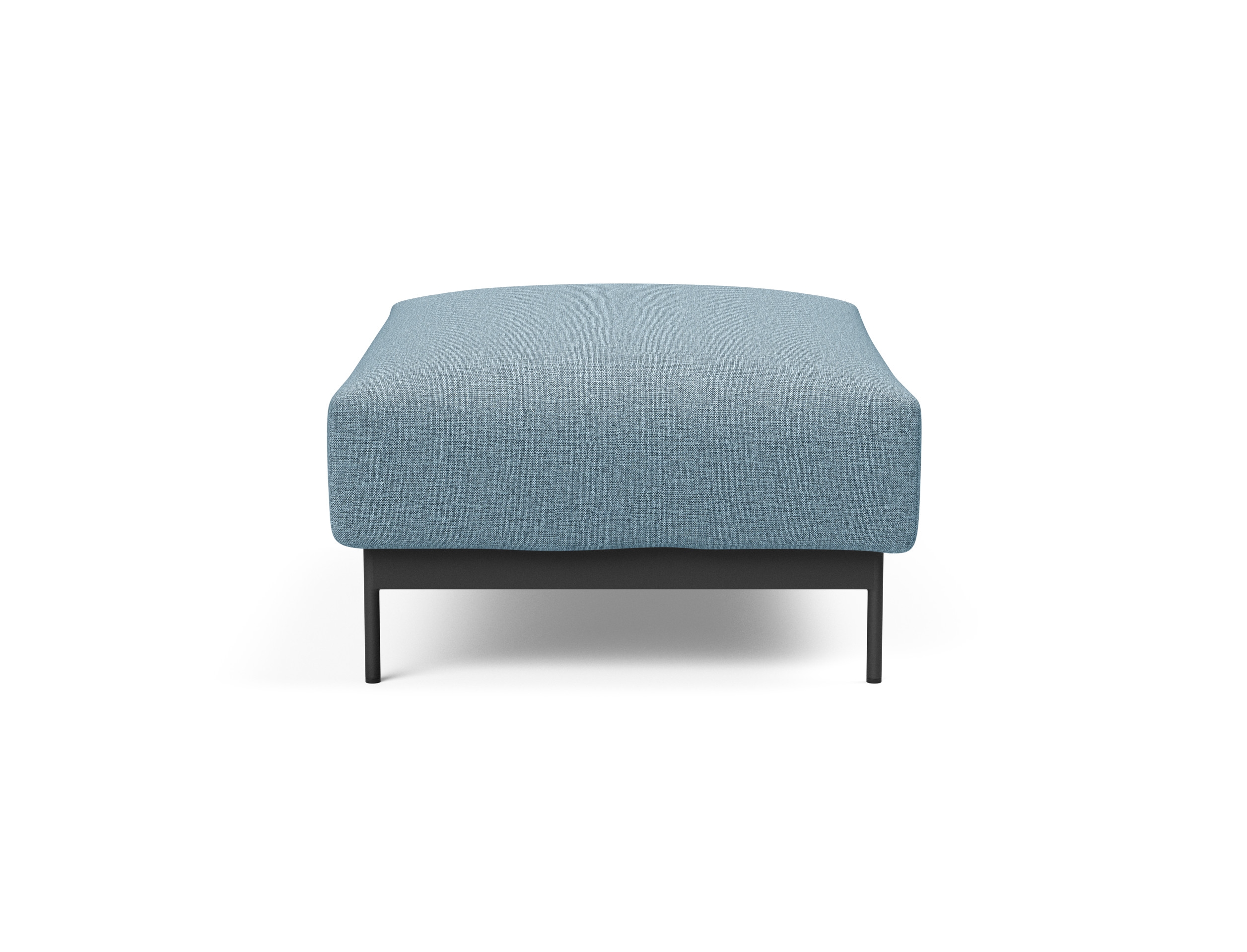 Malloy Fabric Ottoman w/Black Metal Legs