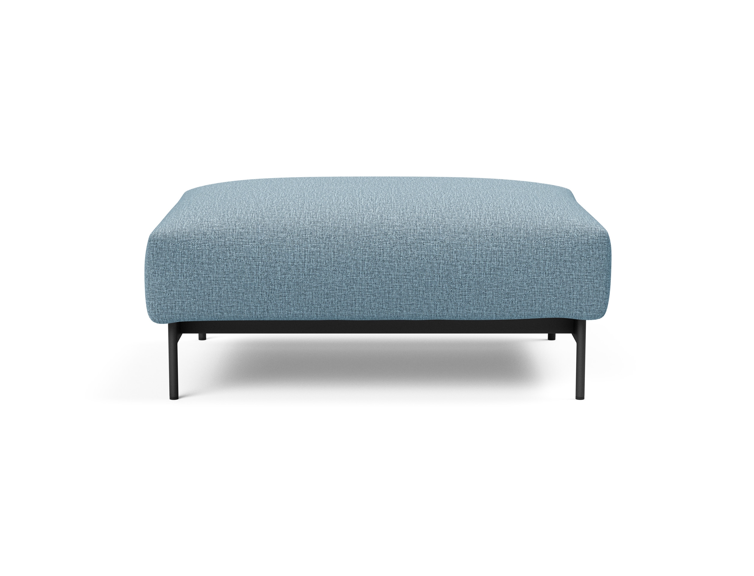 Malloy Fabric Ottoman w/Black Metal Legs
