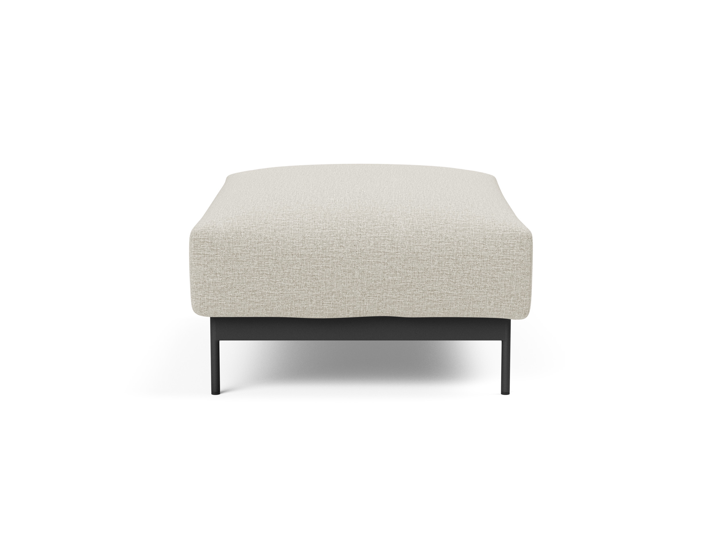 Malloy Fabric Ottoman w/Black Metal Legs