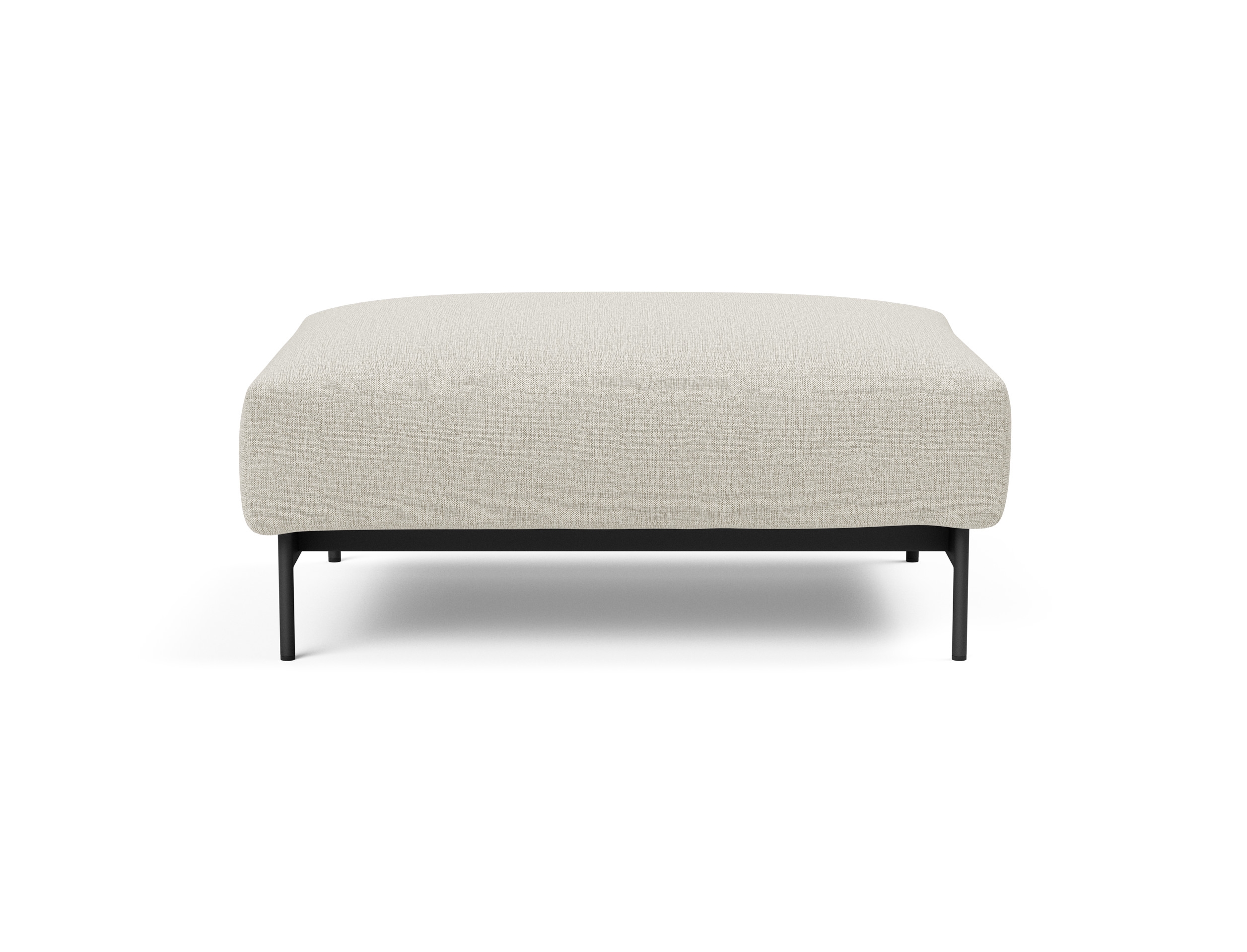 Malloy Fabric Ottoman w/Black Metal Legs