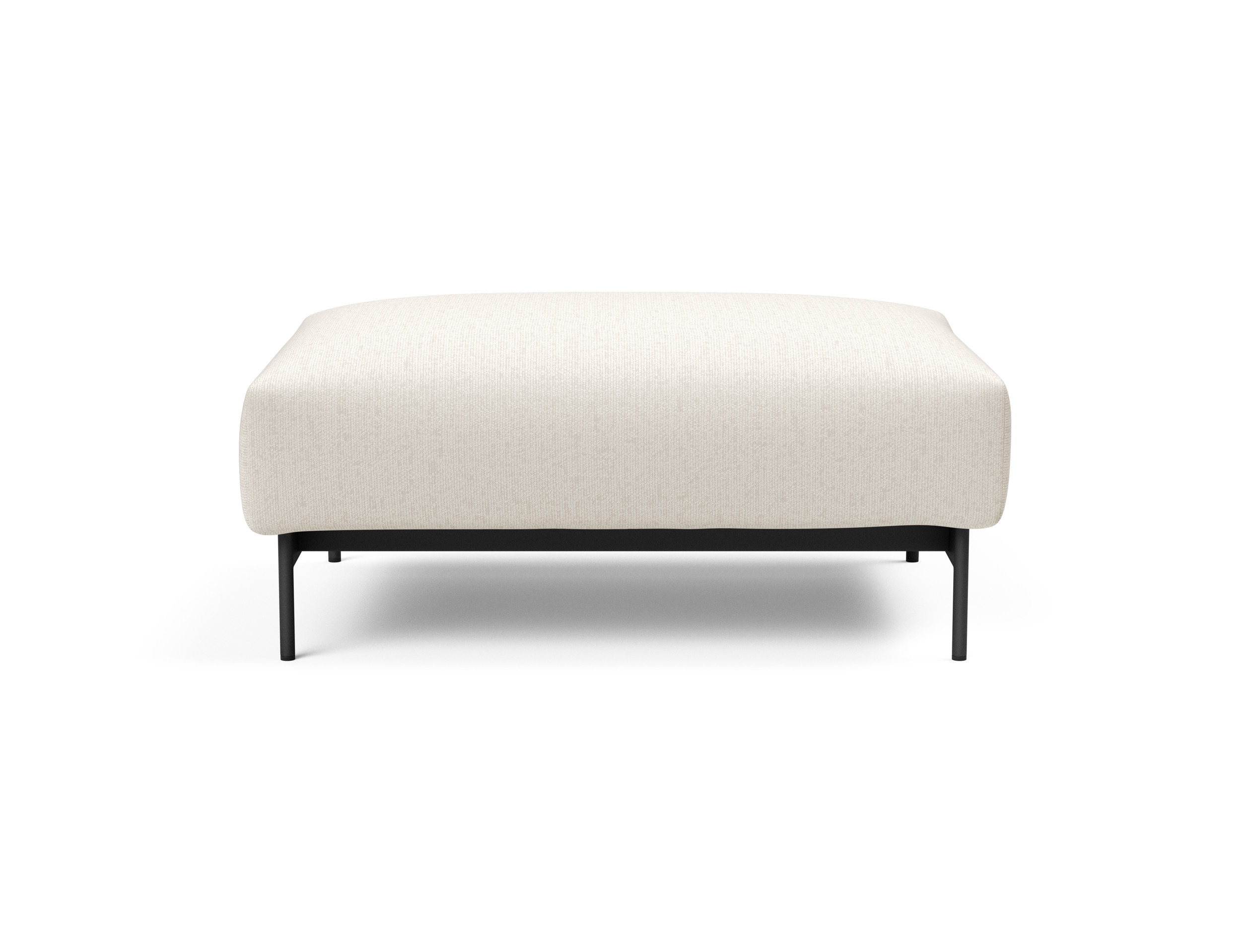 Malloy Fabric Ottoman w/Black Metal Legs