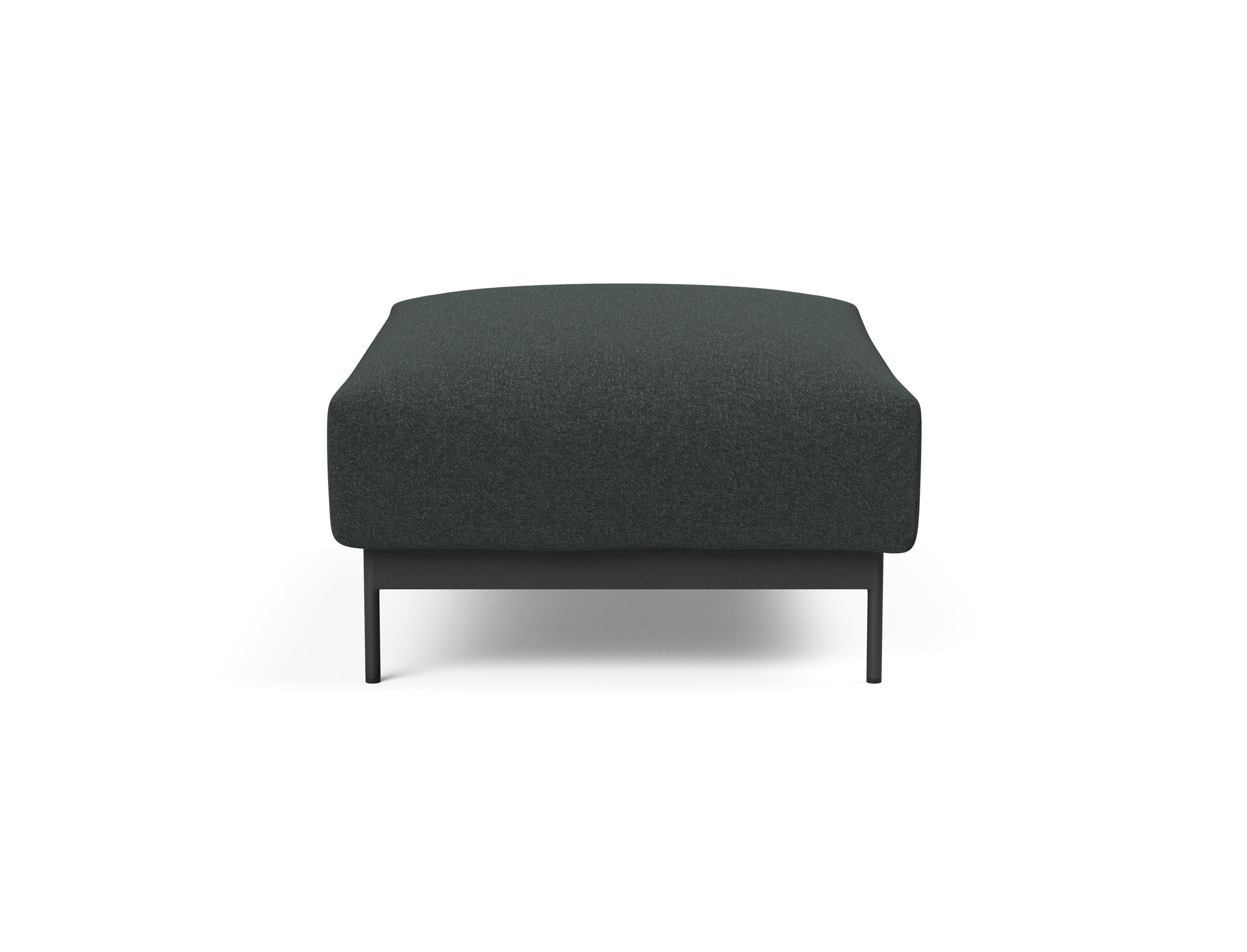 Malloy Fabric Ottoman w/Black Metal Legs