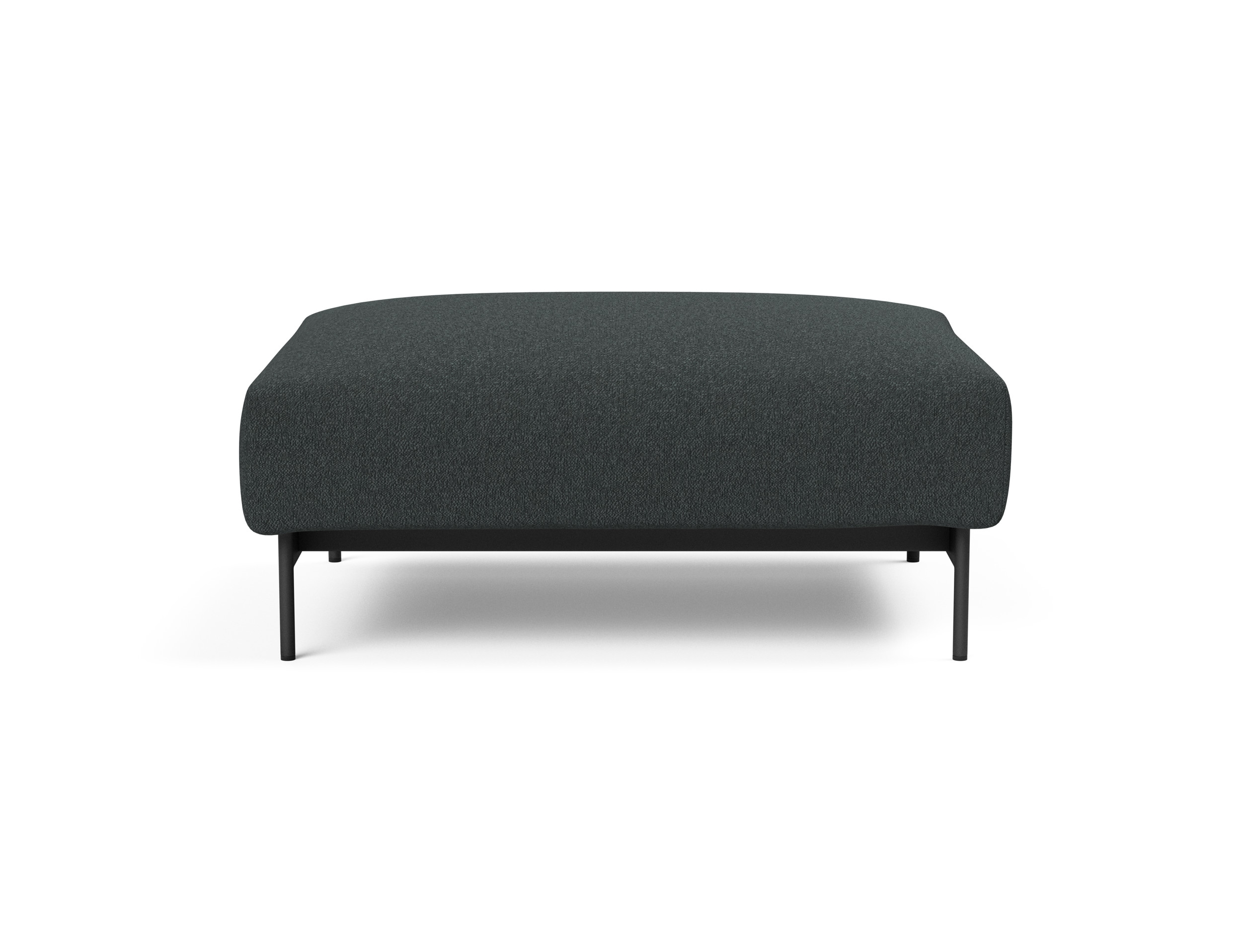 Malloy Fabric Ottoman w/Black Metal Legs