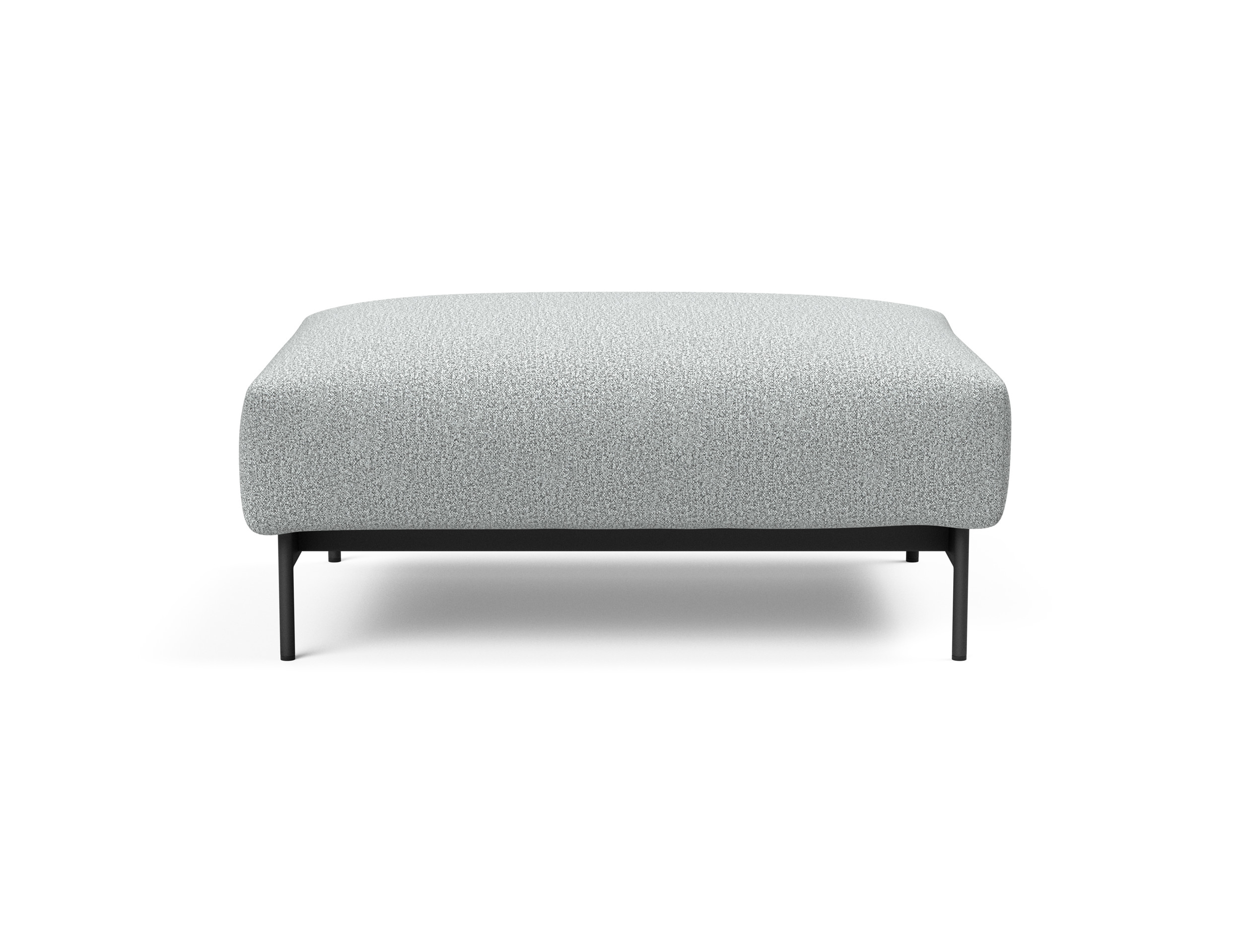 Malloy Fabric Ottoman w/Black Metal Legs