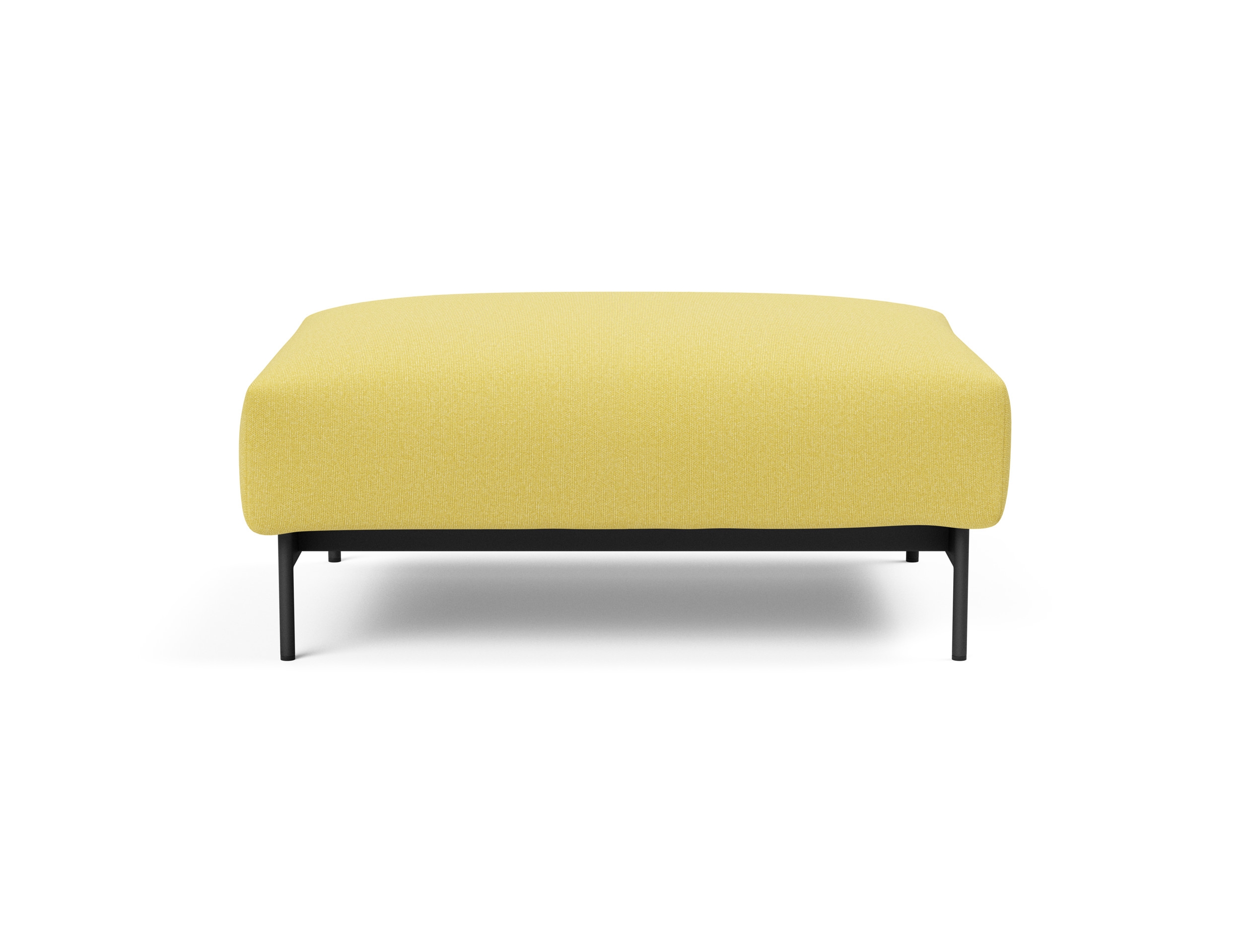 Malloy Fabric Ottoman w/Black Metal Legs